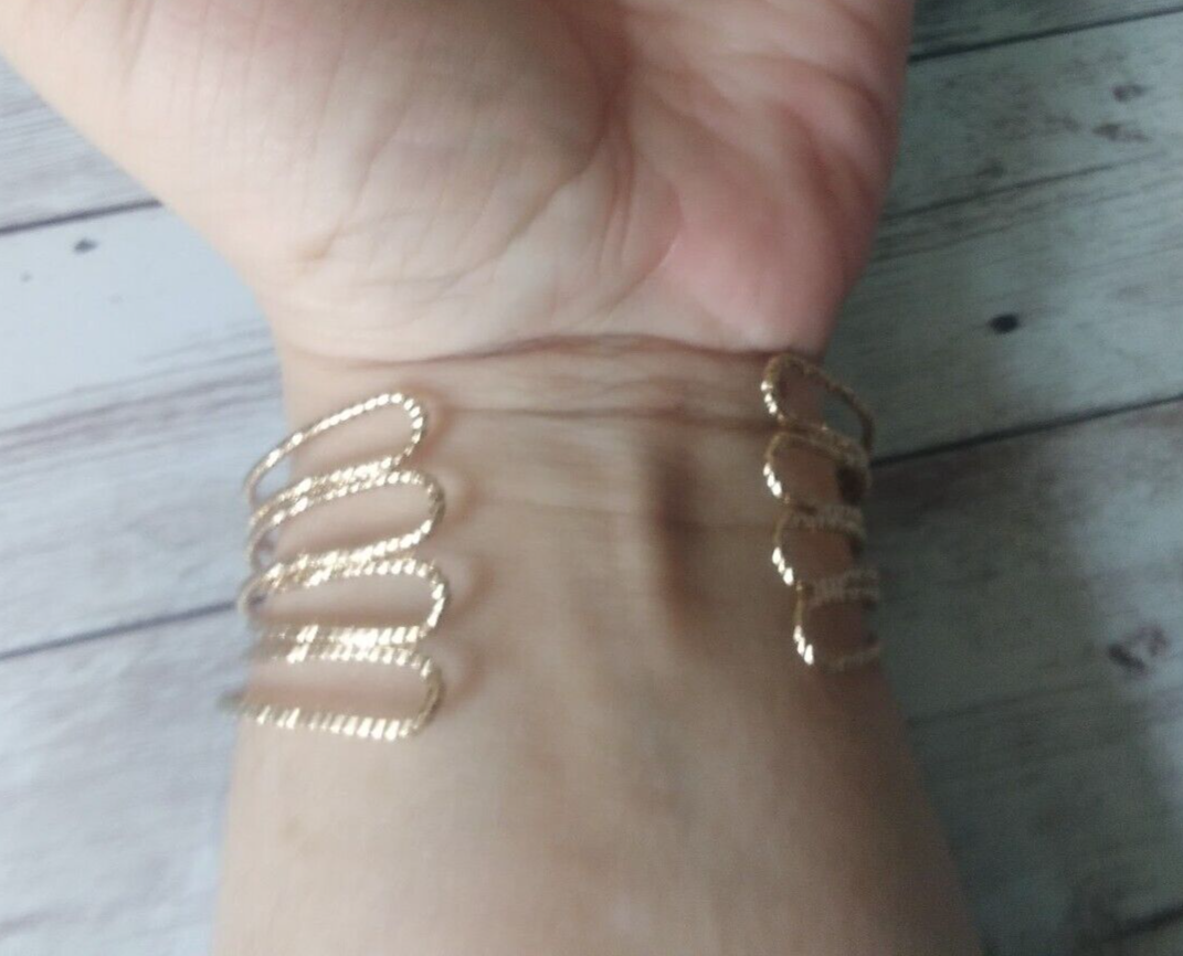 Gold tone minimalist cuff bracelet