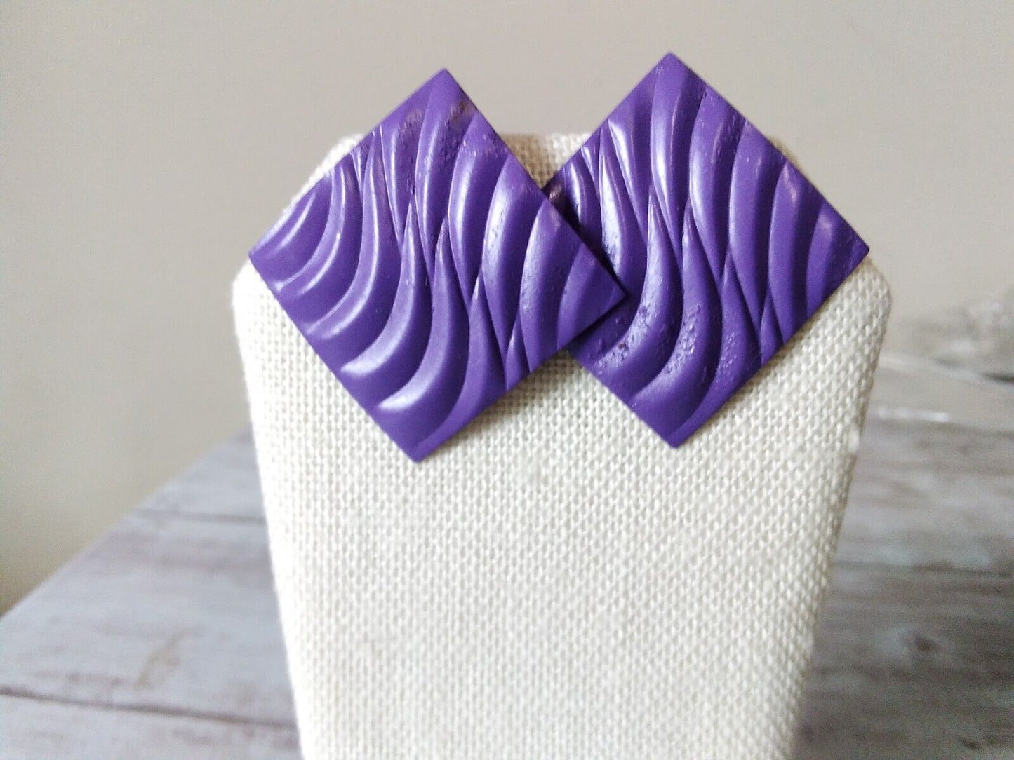 Vintage Square Earrings in Perfect Purple