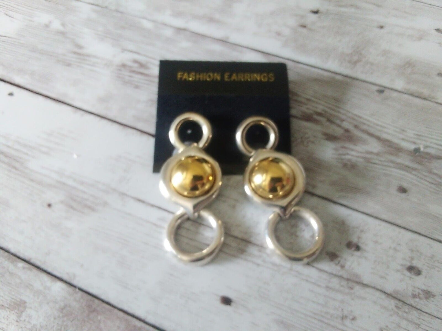Magnificent Silver and Gold Loop Dangle Earrings