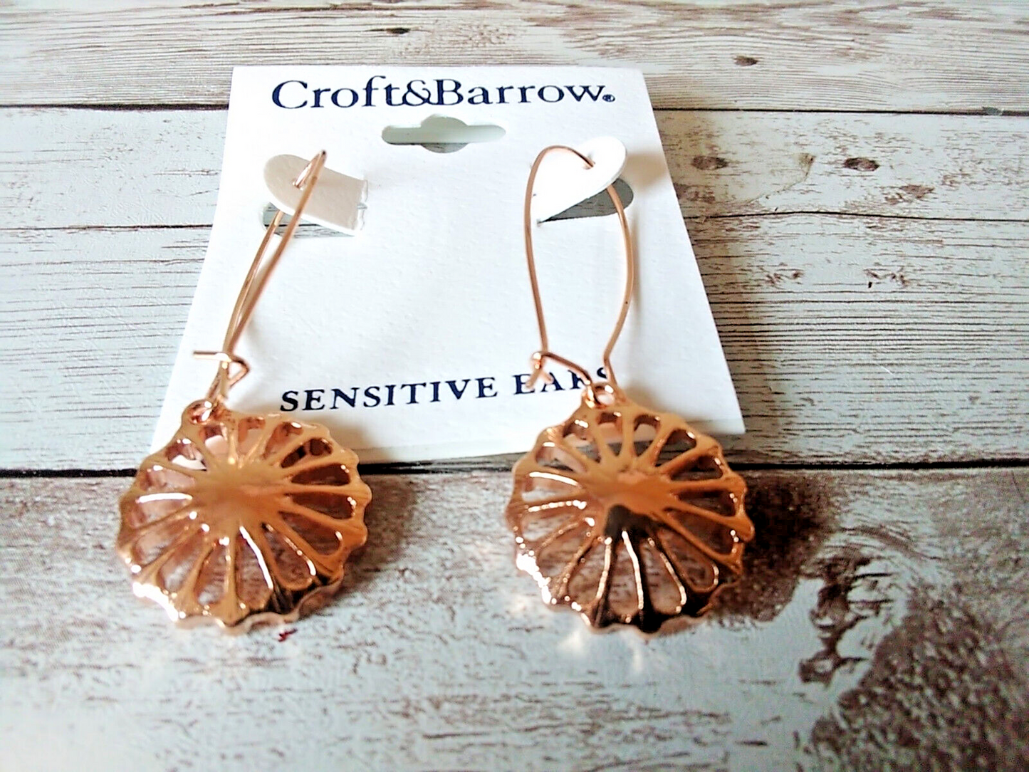 Rose Gold Tone Sun Hypoallergenic Drop Earrings