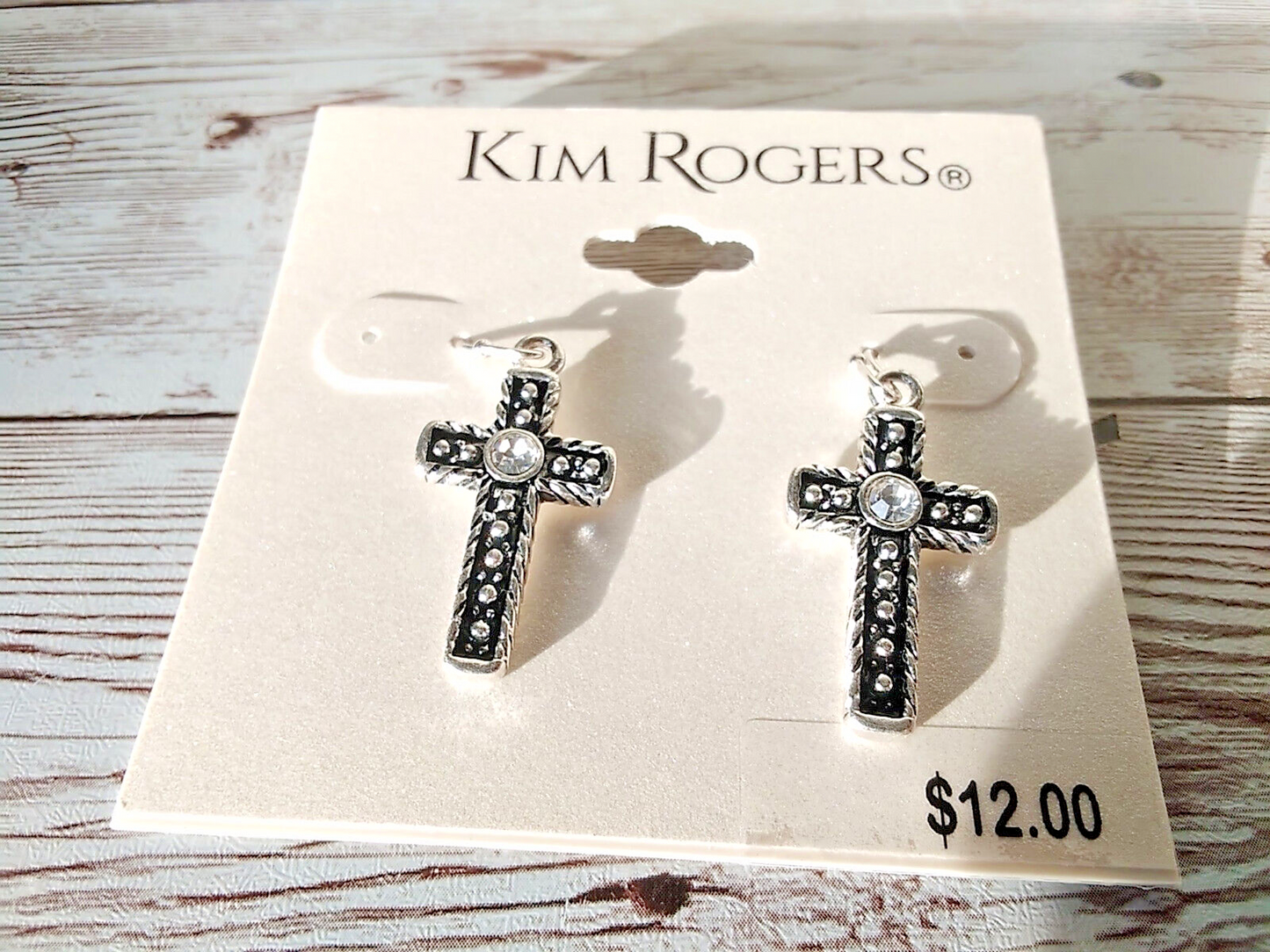 Spiritual Elegance: Christian Silver Tone Cross Earrings by Kim Rogers