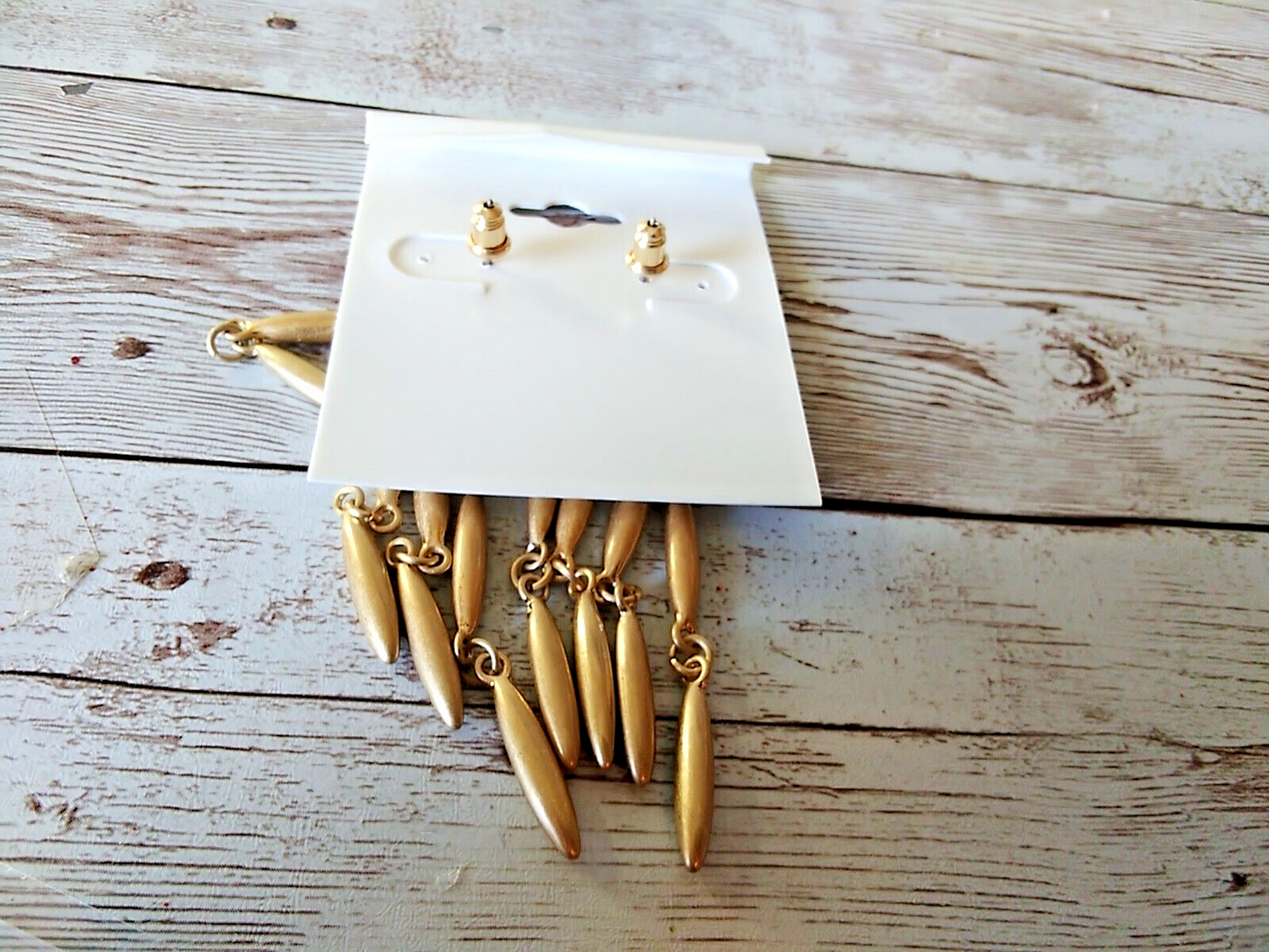 Croft & Barrow chandelier earrings with cascading dangles with back of earring card