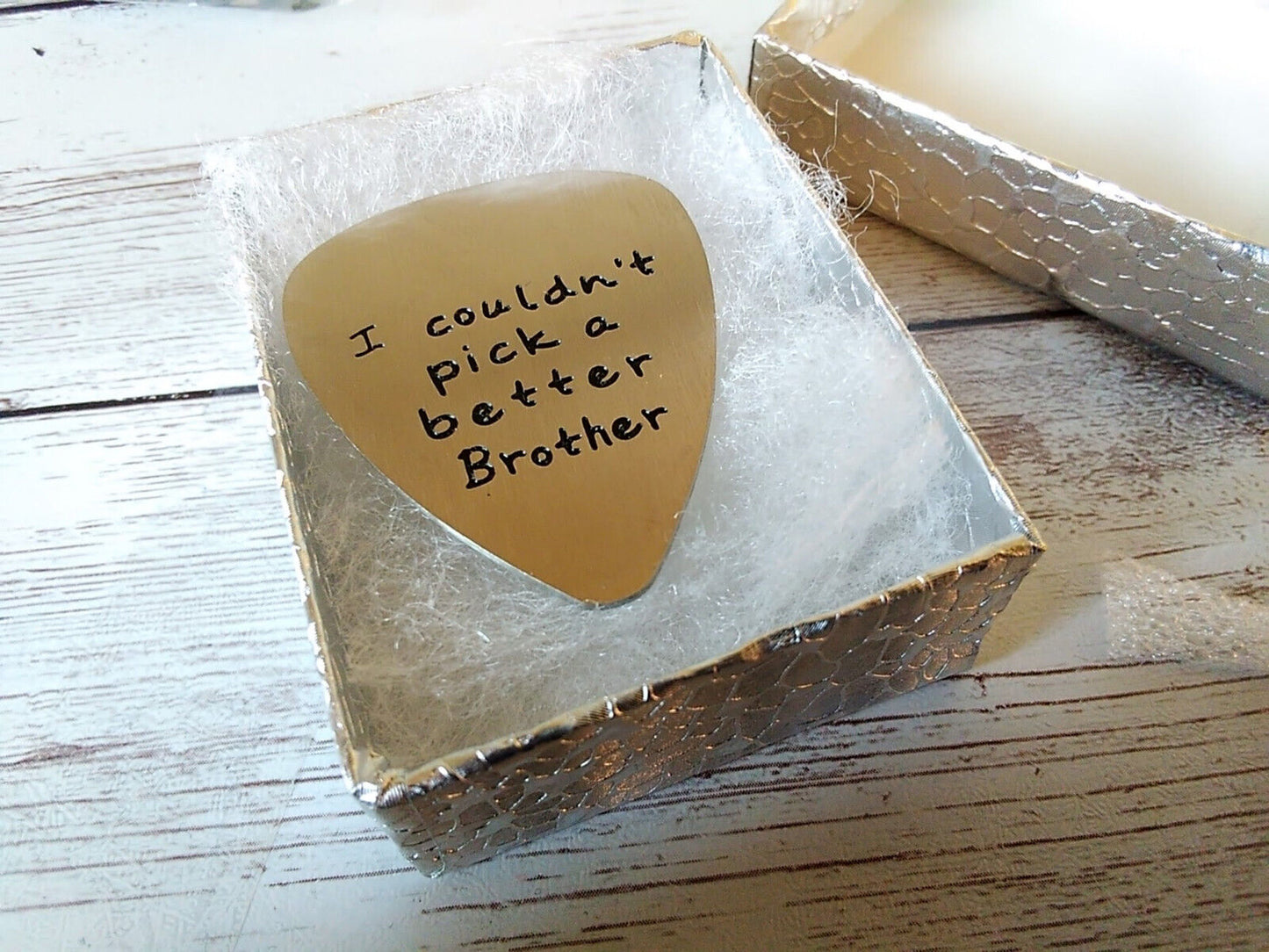The Ultimate Tribute: 'I Couldn’t Pick a Better Brother' Stainless Steel Guitar Pick