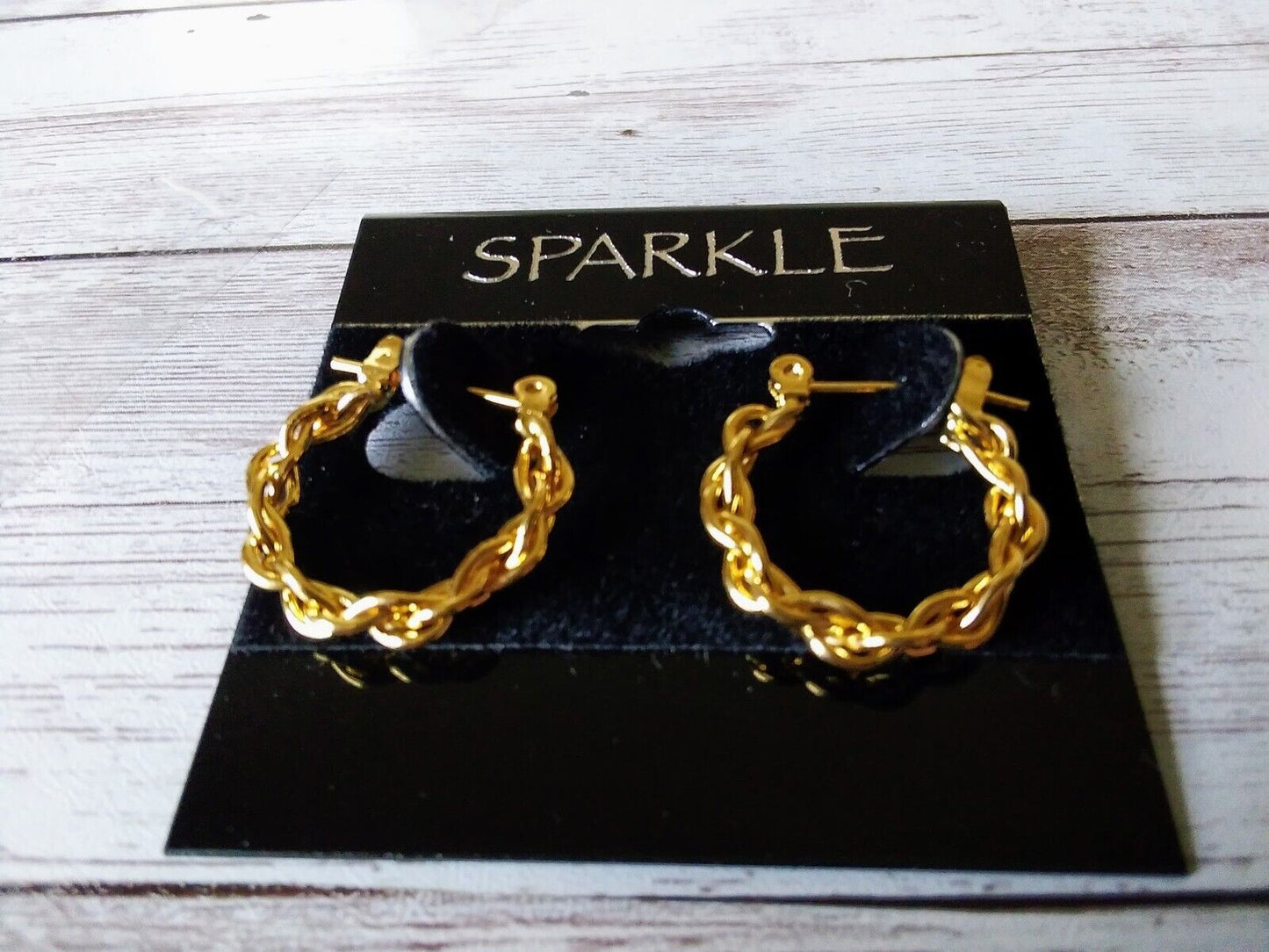 Urban Princess Small Gold Plated Chain Hoop Earrings