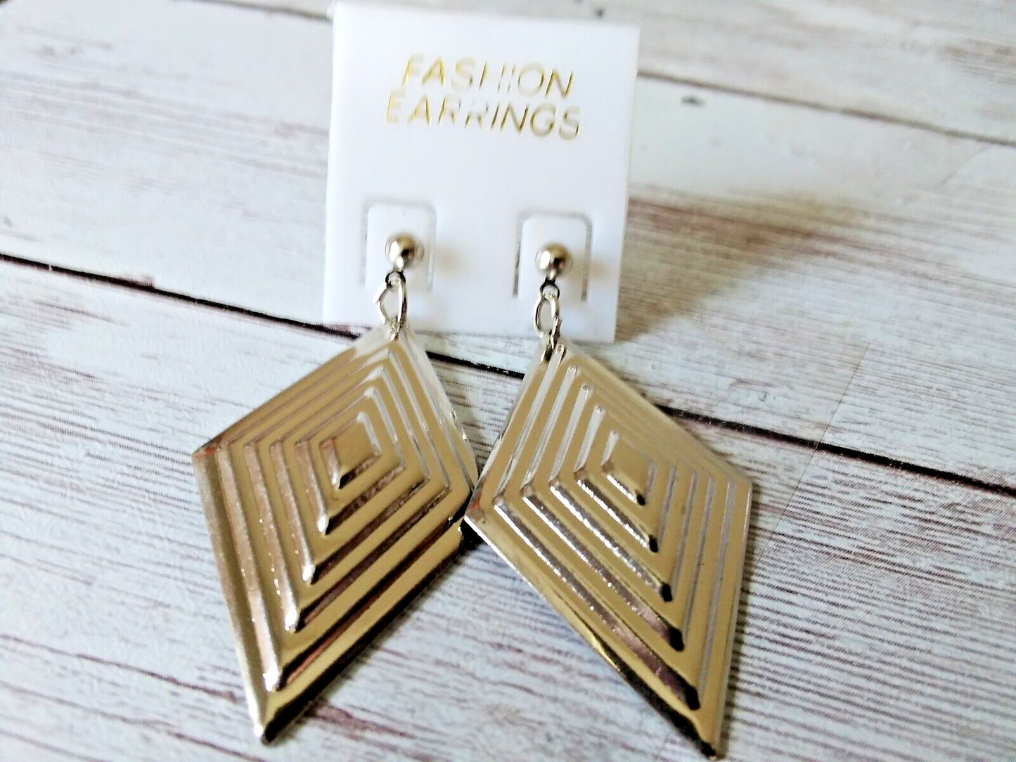 Swanky Vivid Silver Nested Rhombus Earrings