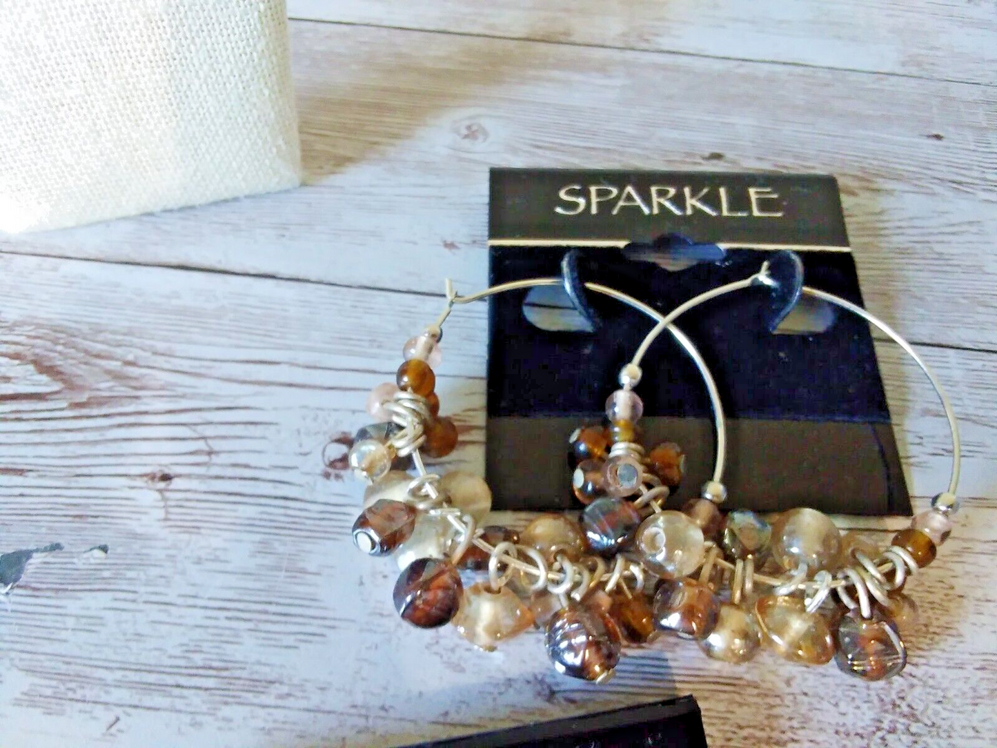 Saharan Sunset Indian Sands Glass Bead Hoop Earrings