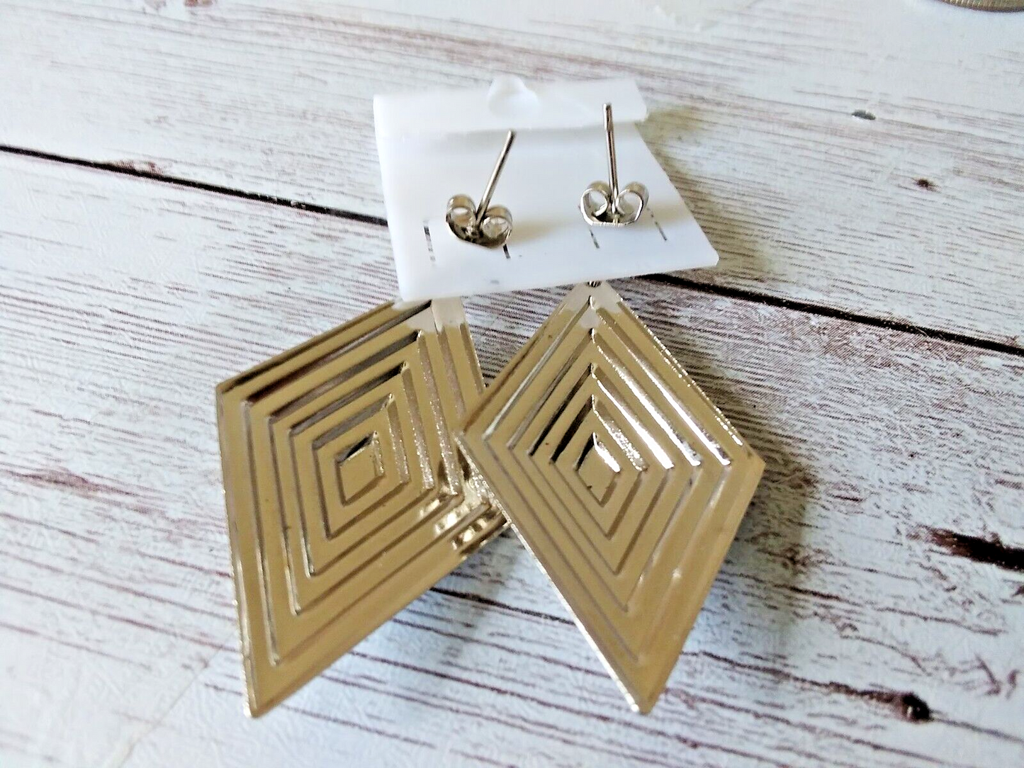 Swanky Vivid Silver Nested Rhombus Earrings
