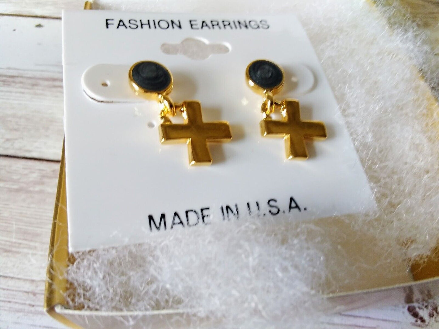 X Marks the Spot: Small Gray Gold Plated Earrings