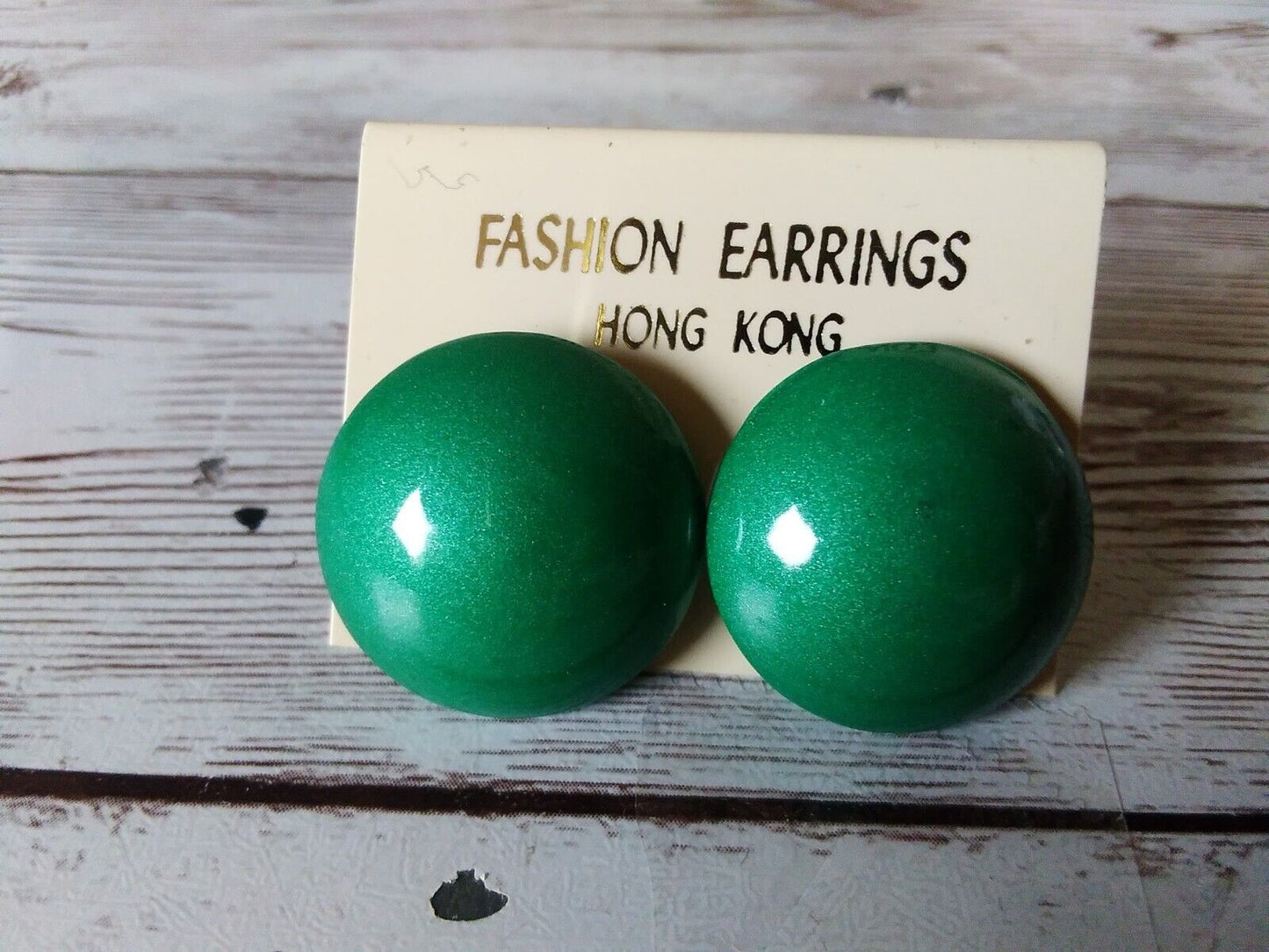 Vintage Button Style 1980s Earrings in Electric Blue