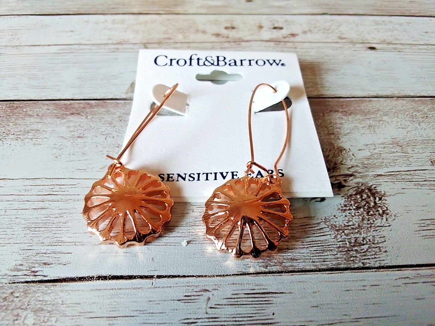 Rose Gold Tone Sun Hypoallergenic Drop Earrings