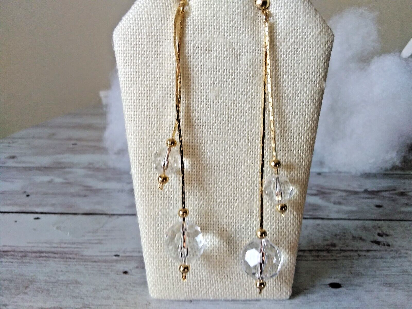 Splendid Chain Gem Sparkling Gold Plated Dangle Earrings
