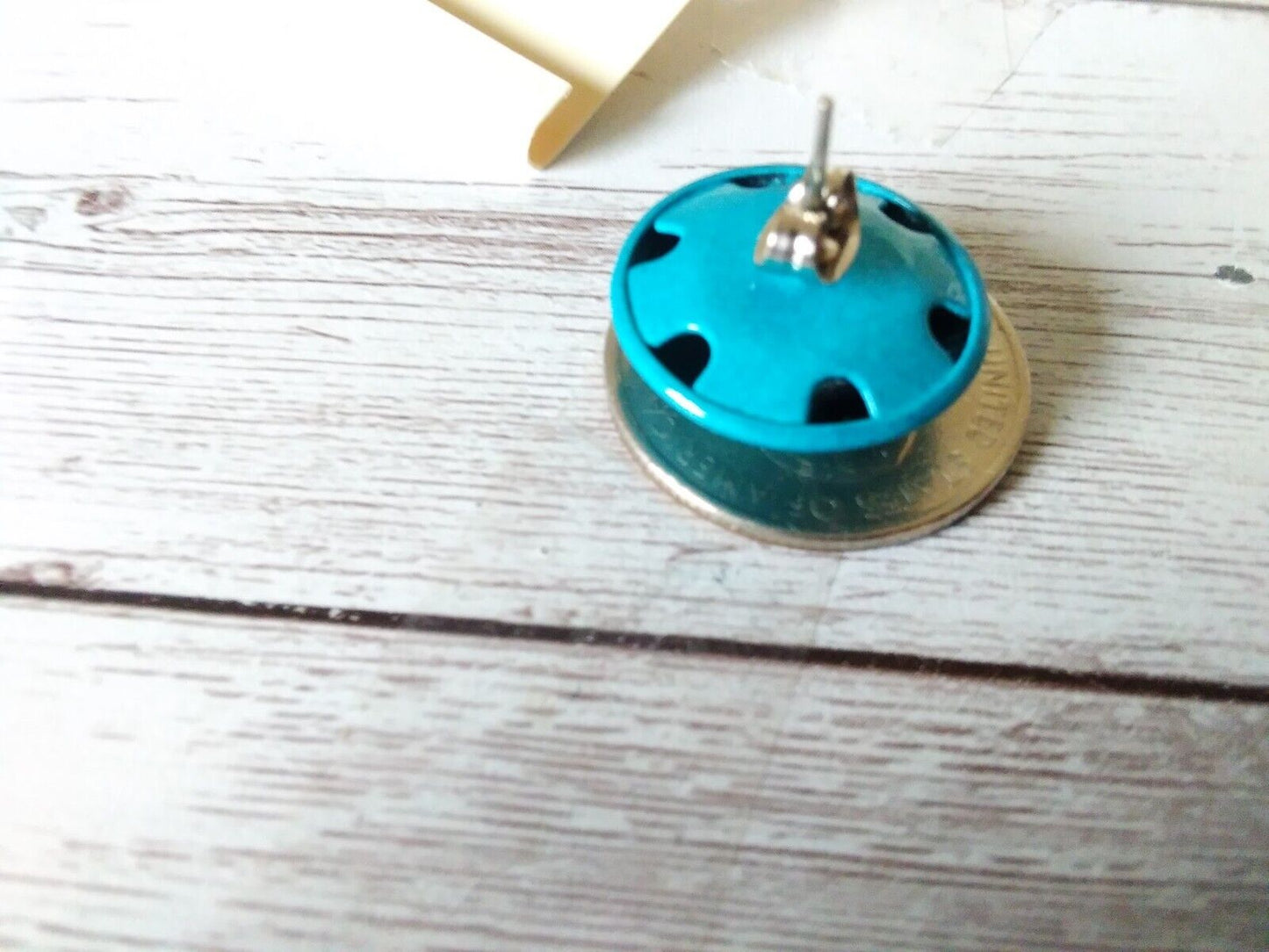 Classic Button Design Earrings - 1980s Vintage
