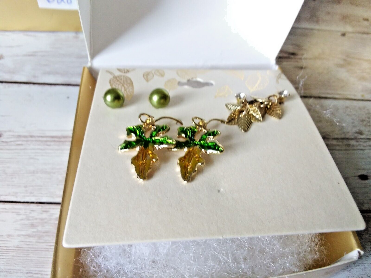 Spring garden earring set displayed in gift-ready packaging