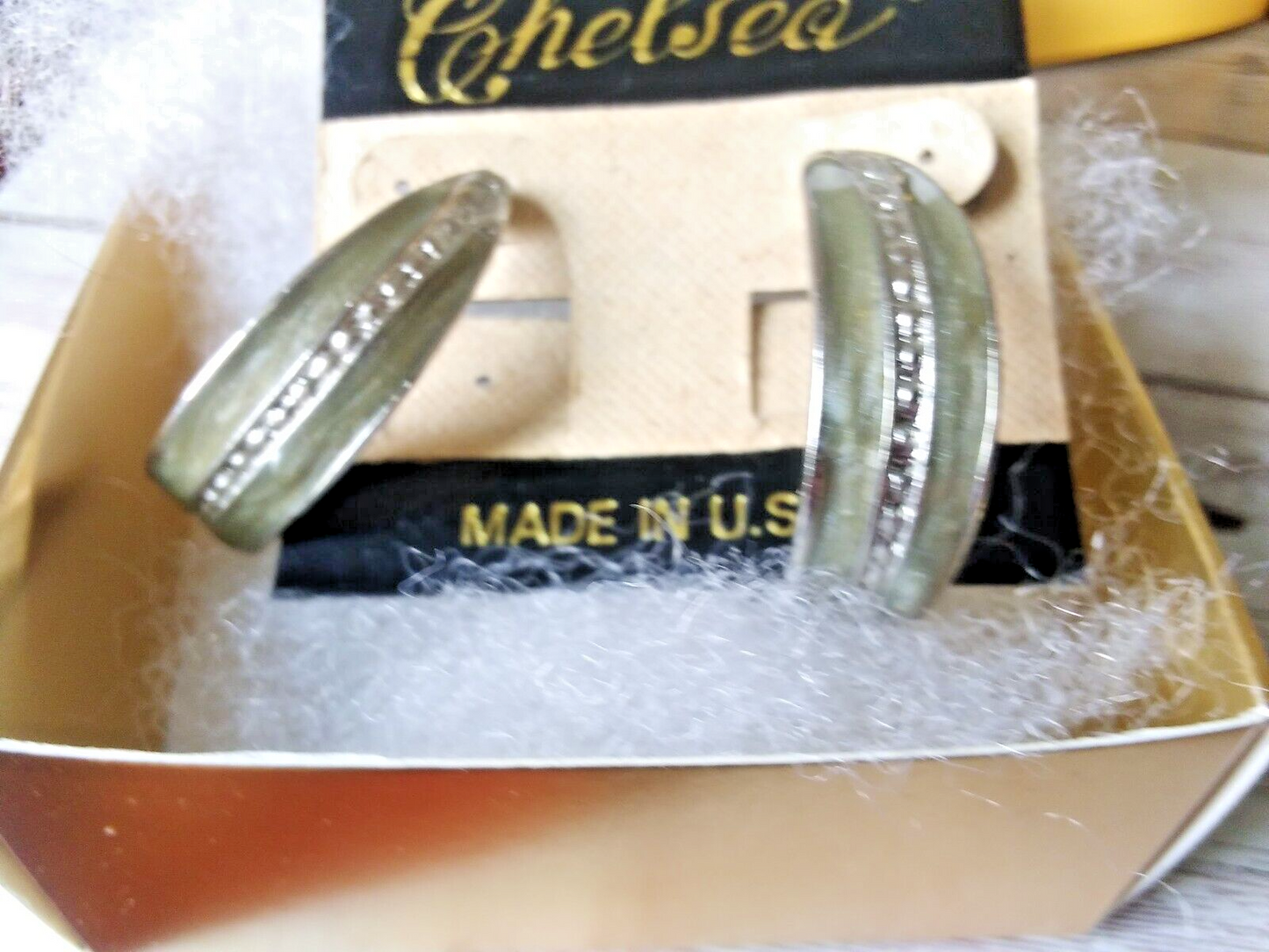 Sleek Silver and Misty Gray Vintage 1980s Gray Half Hoop Earrings