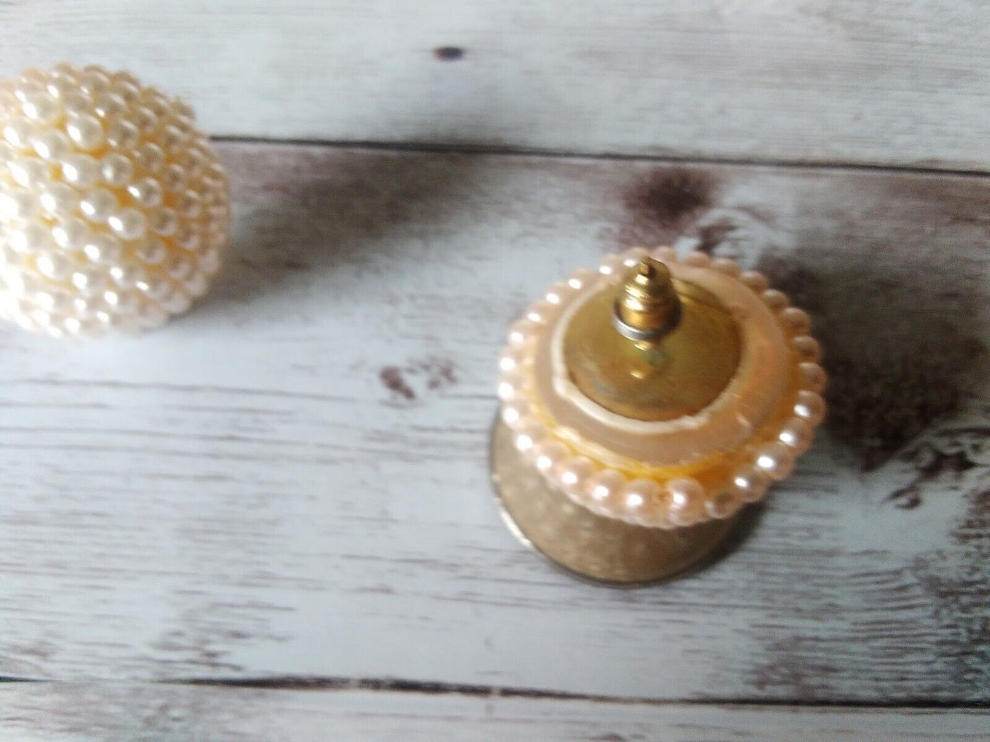 Sun-Kissed Peach Seed Bead Cluster Earrings