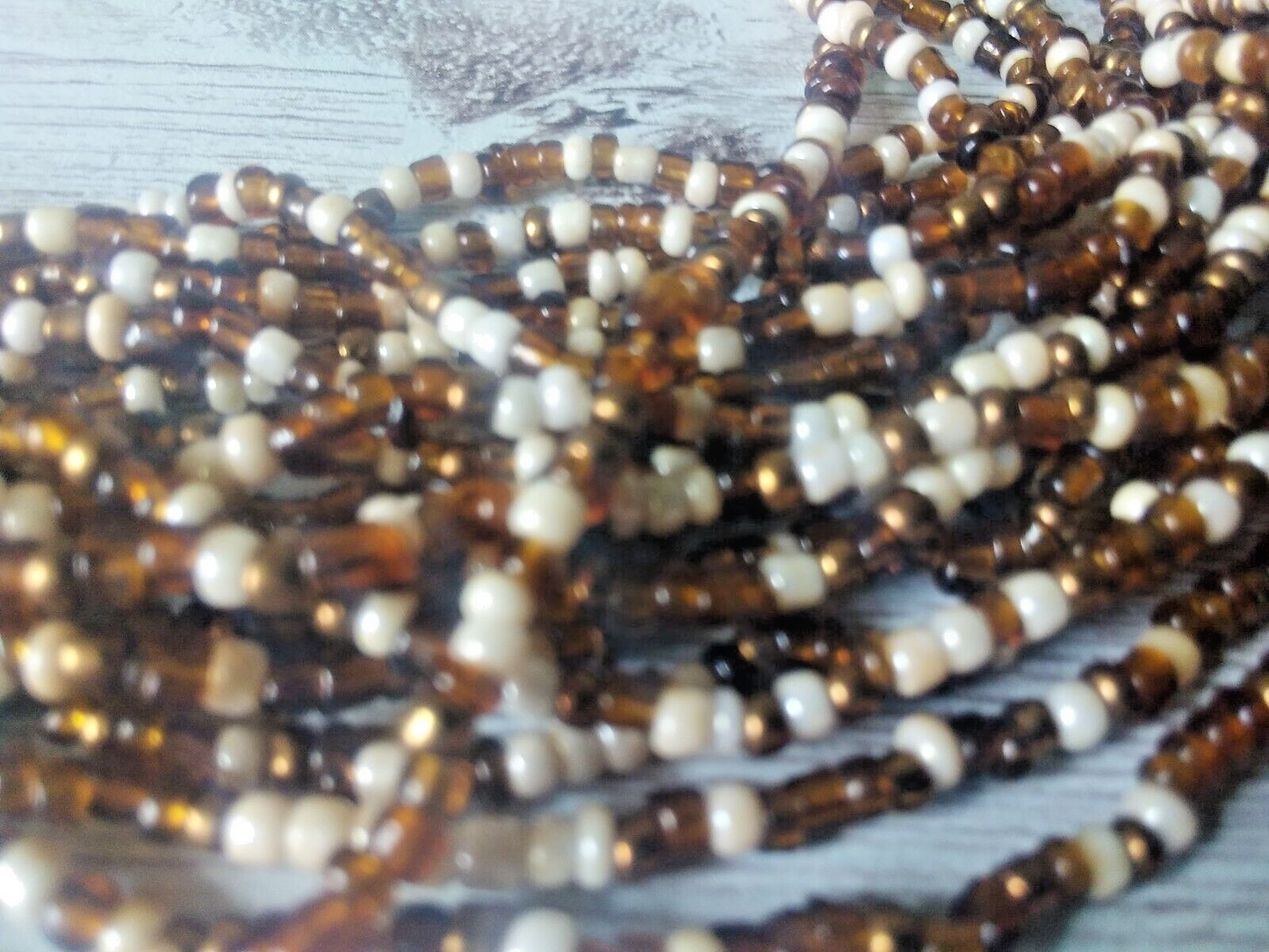 Rustic Reverie: Multistrand Wood and Seed Bead Necklace