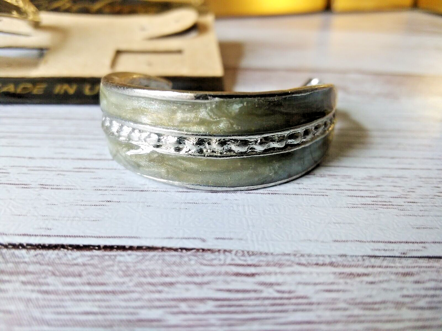 Sleek Silver and Misty Gray Vintage 1980s Gray Half Hoop Earrings