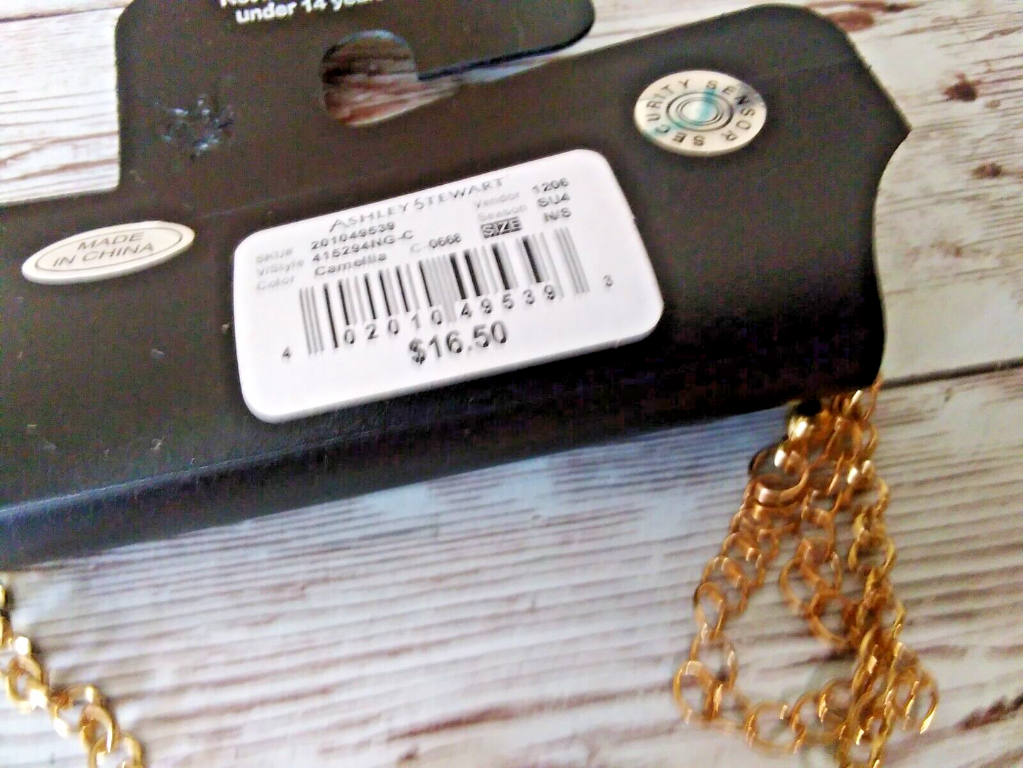 Trendsetting Pink, Beige, and Gold-Tone Y Necklace by Ashley Stewart
