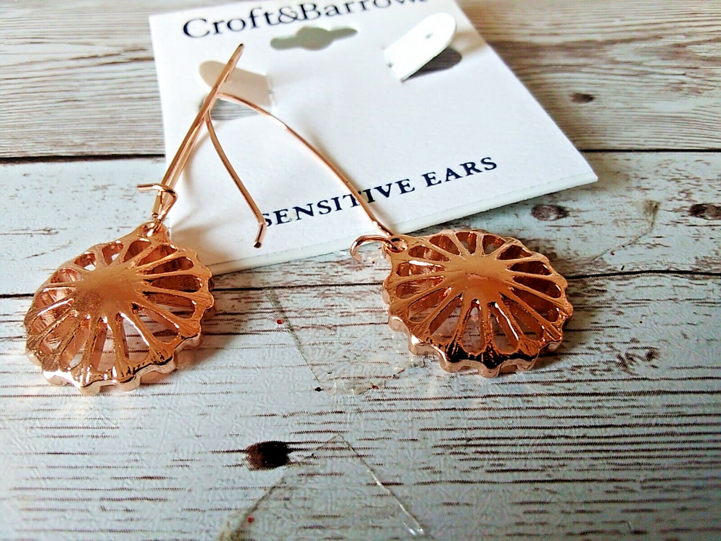 Rose Gold Tone Sun Hypoallergenic Drop Earrings