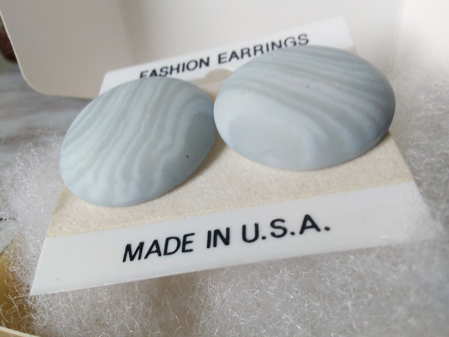 Retro Blue Planet Statement 1980s Earrings
