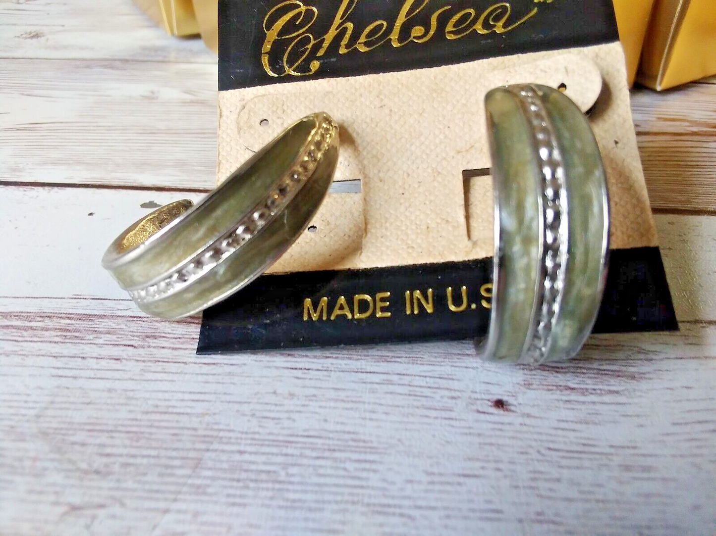 Sleek Silver and Misty Gray Vintage 1980s Gray Half Hoop Earrings