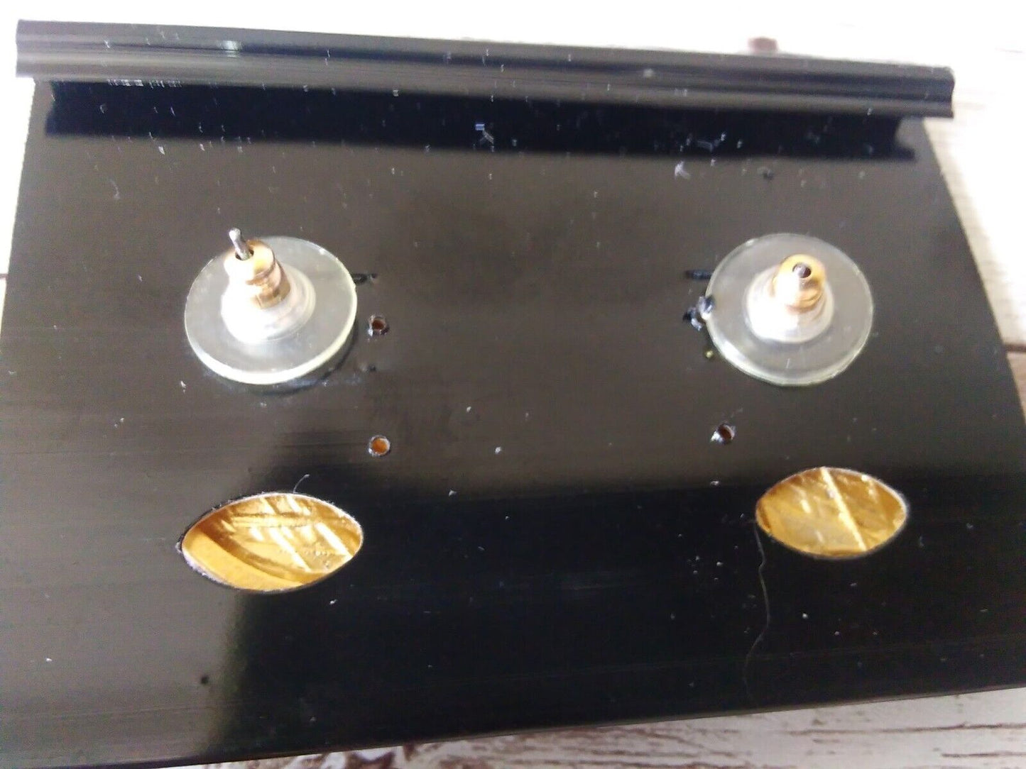 Office Glamour: Retro 1980s Gold Tone Burgundy Enamel Earrings