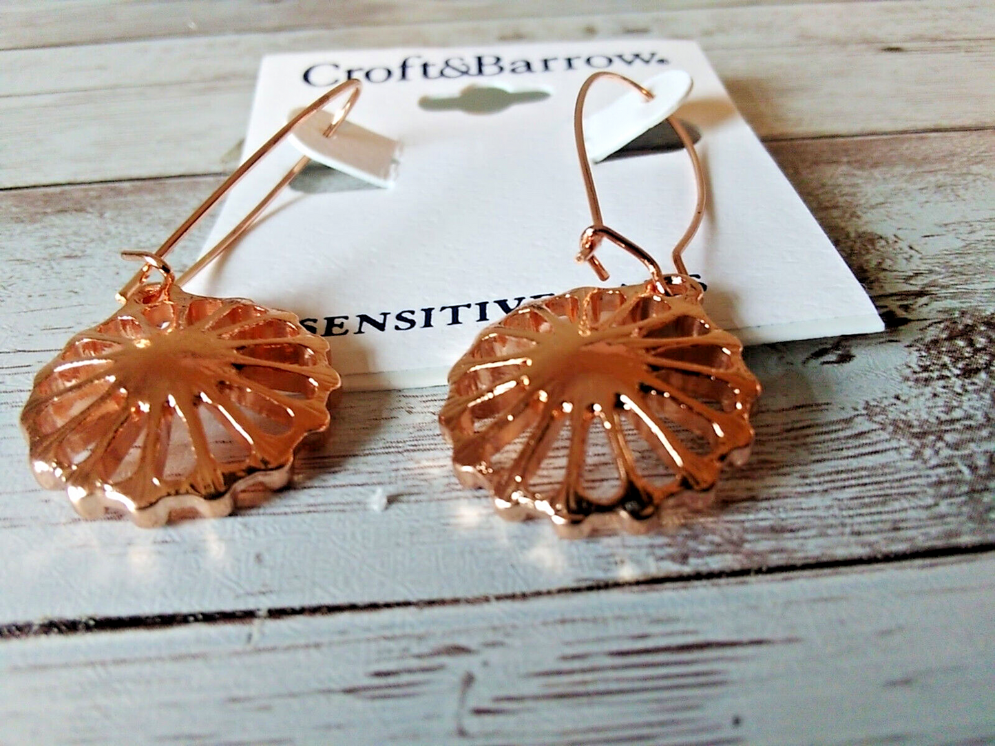 Rose Gold Tone Sun Hypoallergenic Drop Earrings