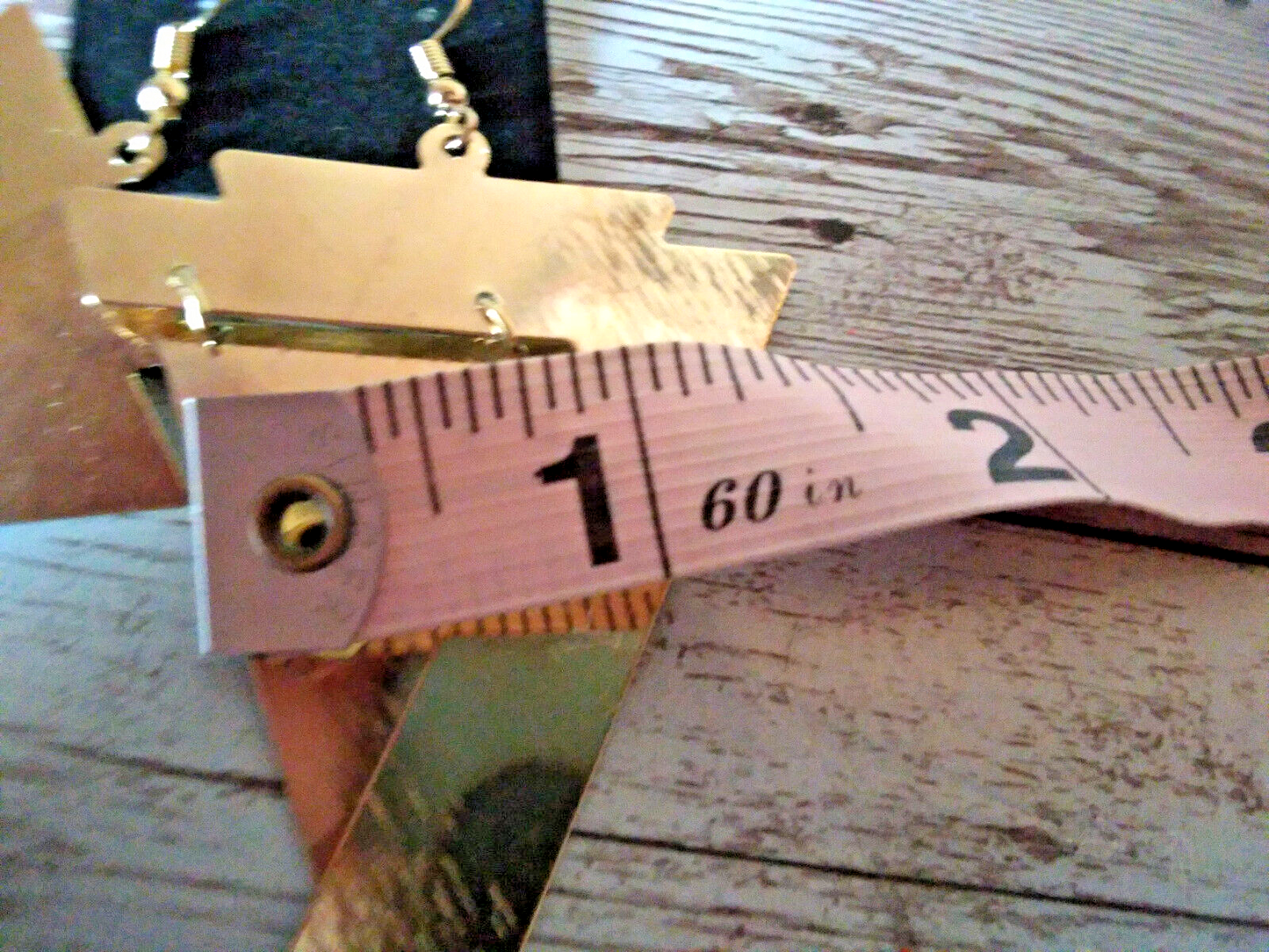 Retro Gold Tone Earrings Over 2.5 Inches Long and 1.5 inches wide