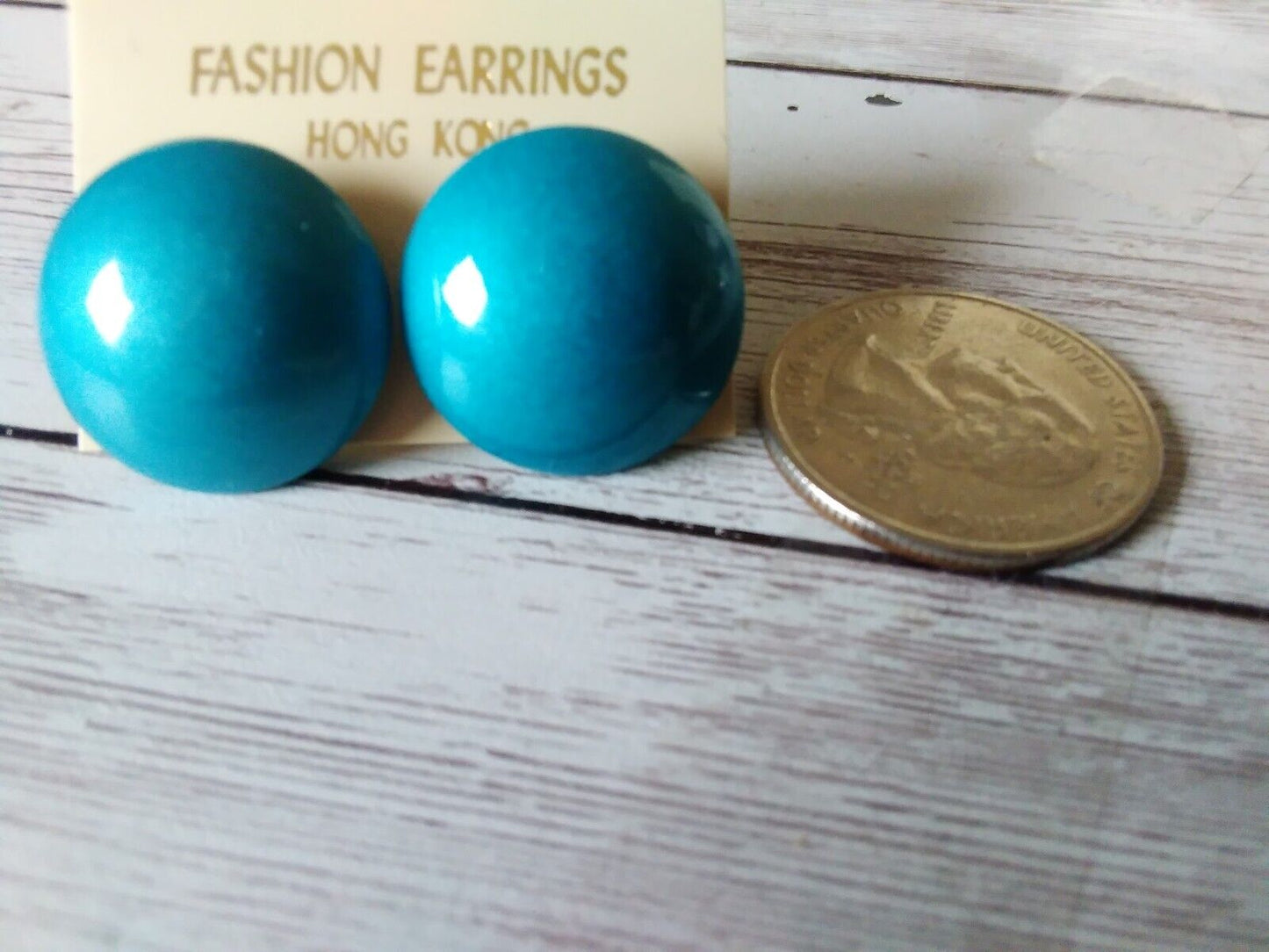 Classic Button Design Earrings - 1980s Vintage