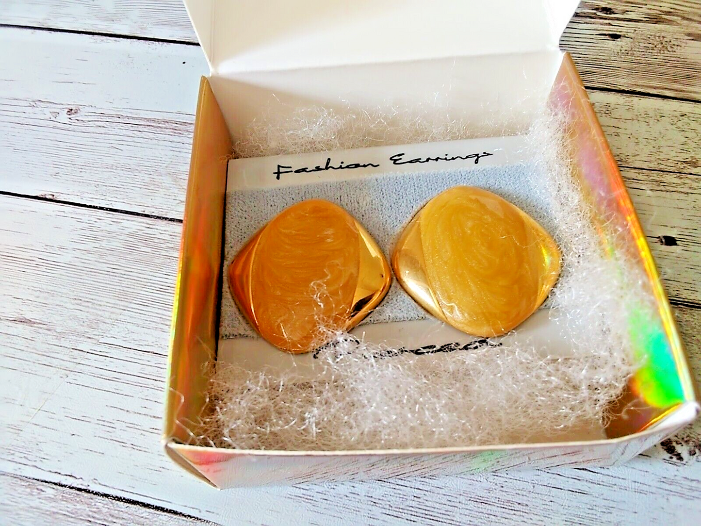 Timeless Style: 1980s Large Gold and Yellow Cloisonne Post Earrings