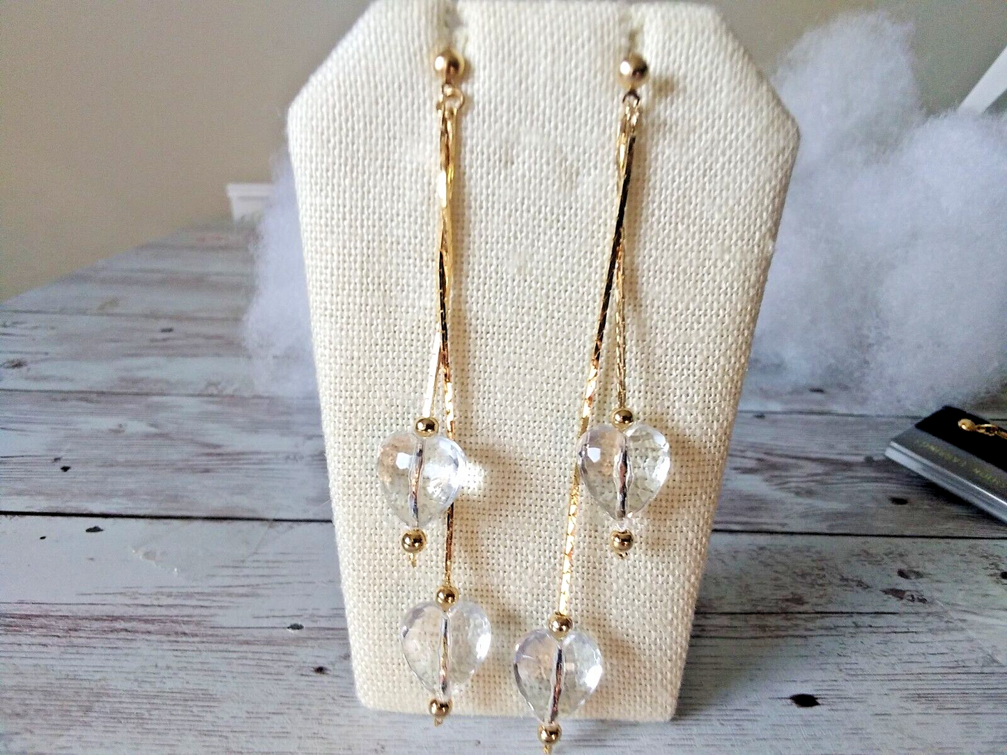 Splendid Chain Gem Sparkling Gold Plated Dangle Earrings