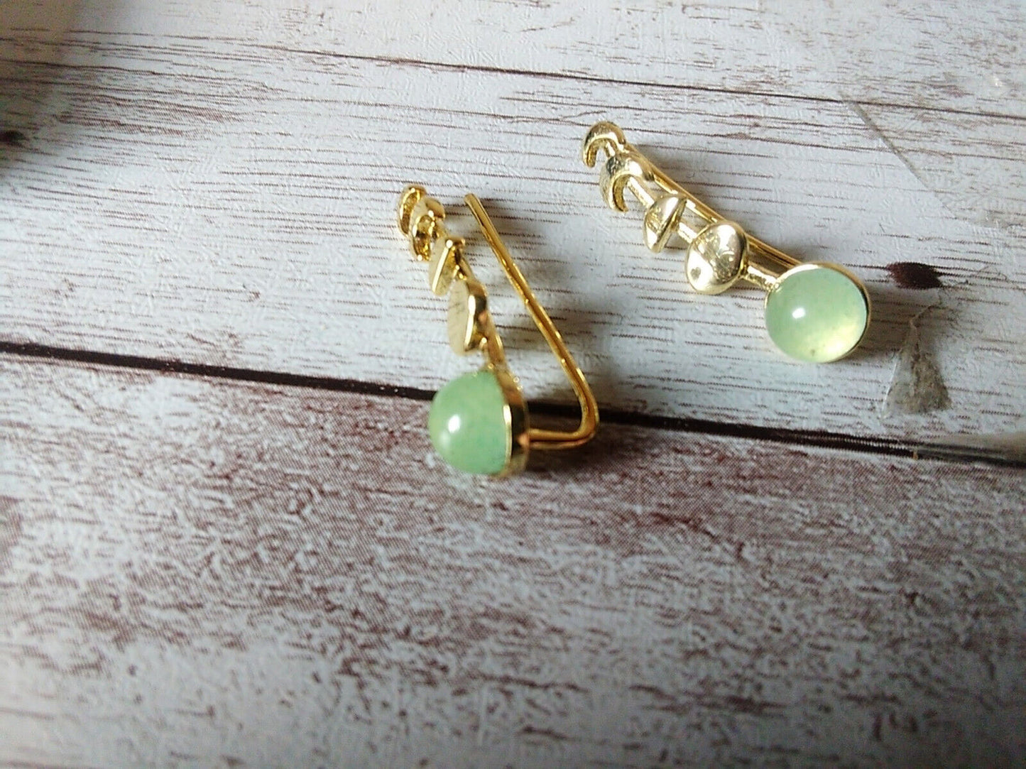 Dreamy 14k Gold-Plated Fluorite Crawler Earrings