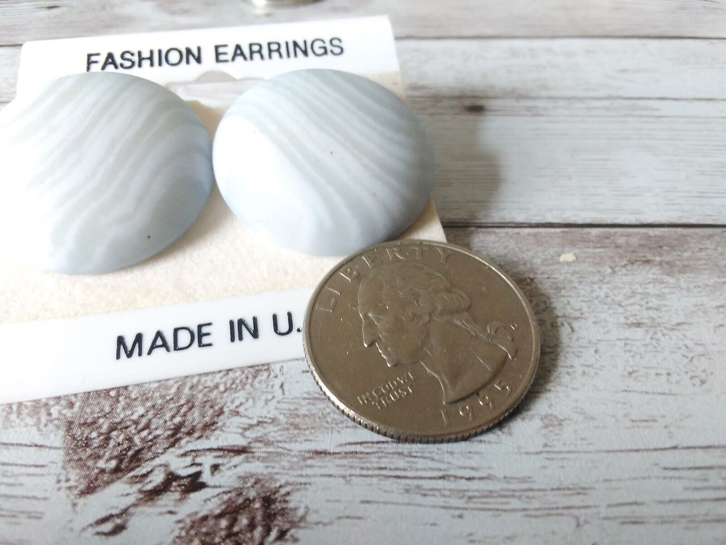 Retro Blue Planet Statement 1980s Earrings