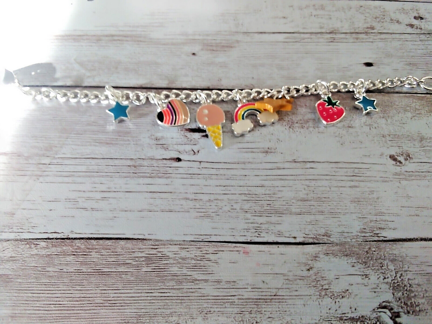 Vibrant Tropical Kawaii Charm Bracelet: Endless Summer Adventure