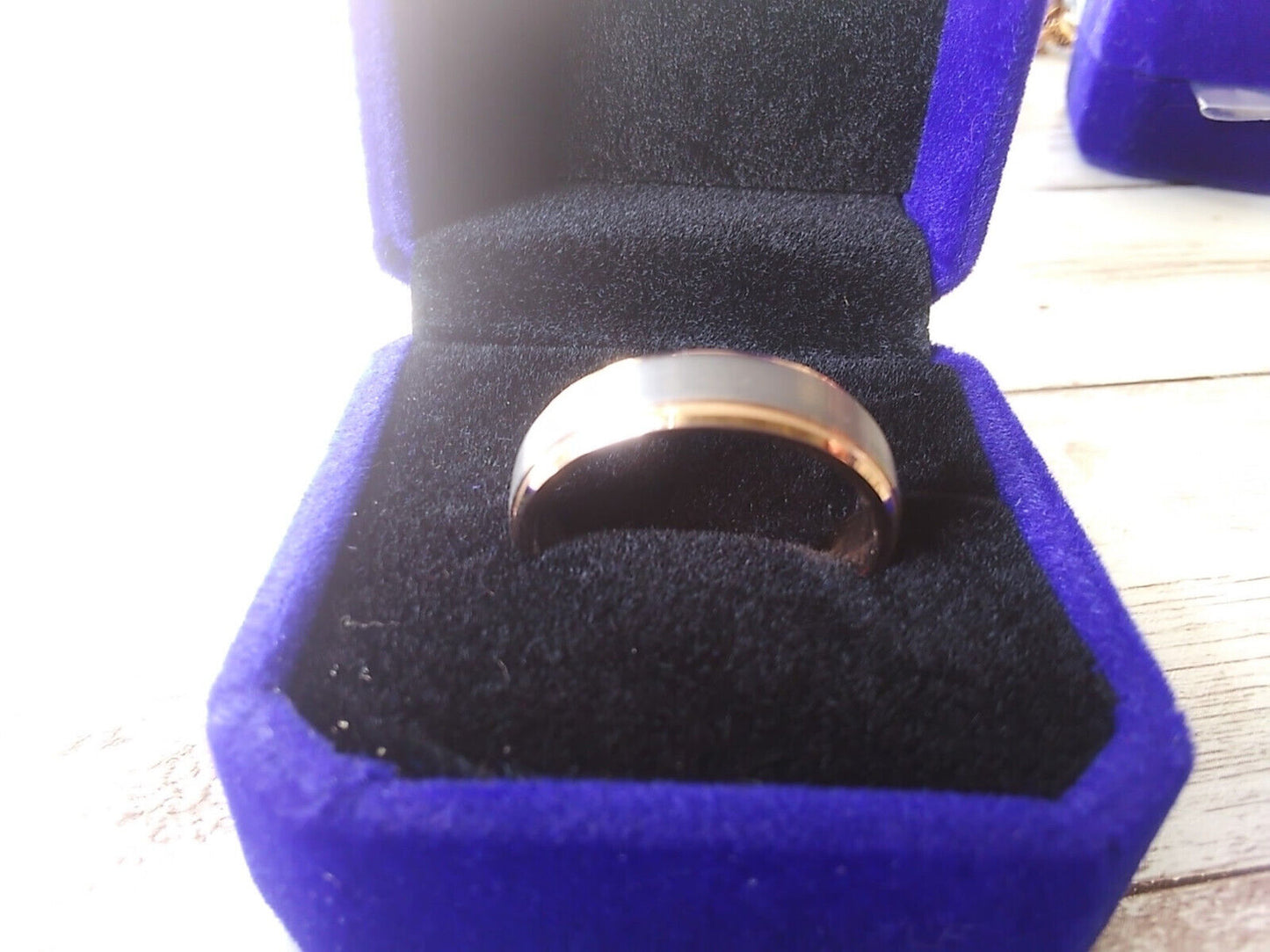 Majestic Duality: Size 10.5 Rose Gold and Silver Tungsten Ring in Royal Gift Box