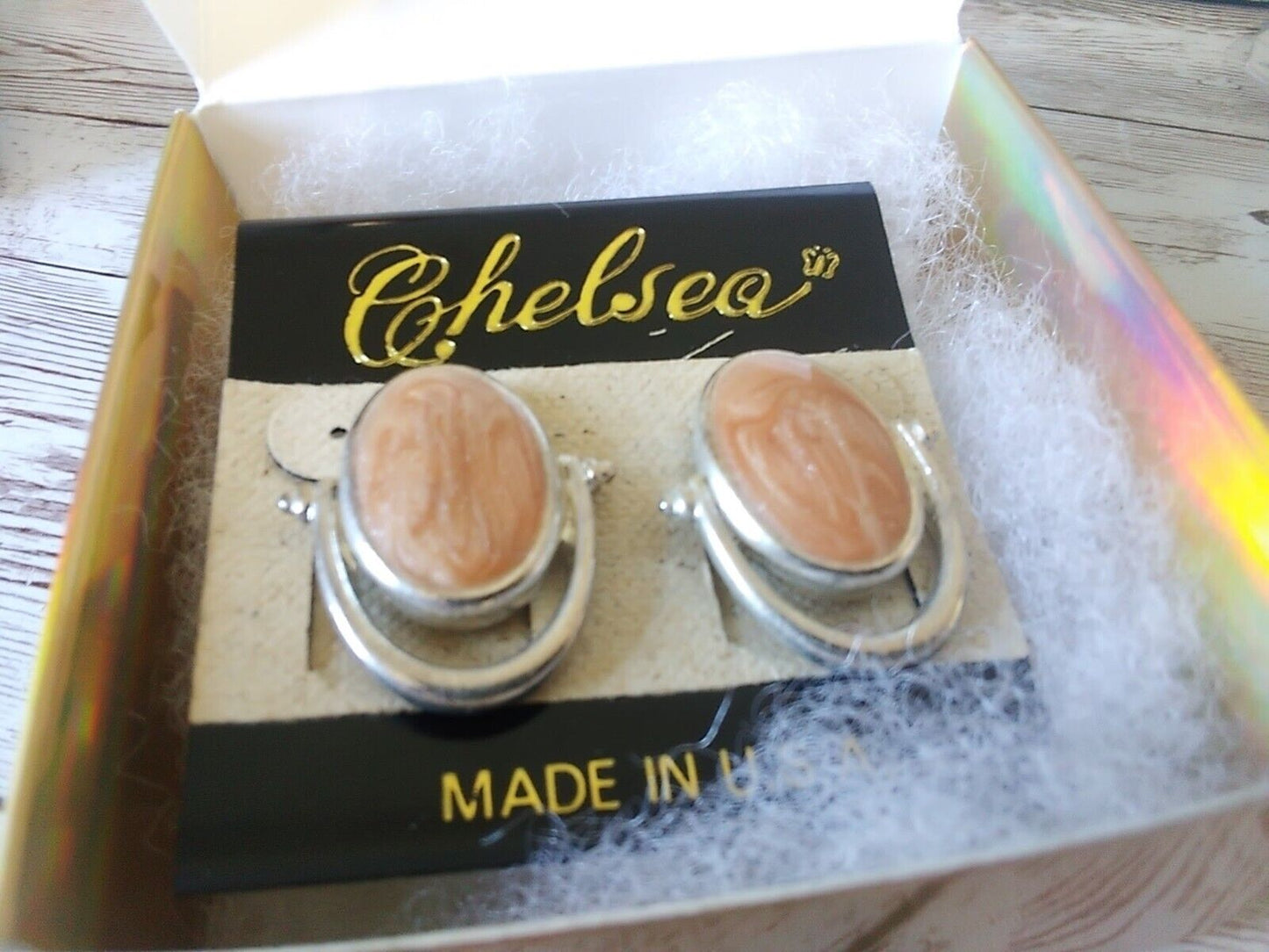 Pink Splendor: Authentic '80s Silver Plated Earrings