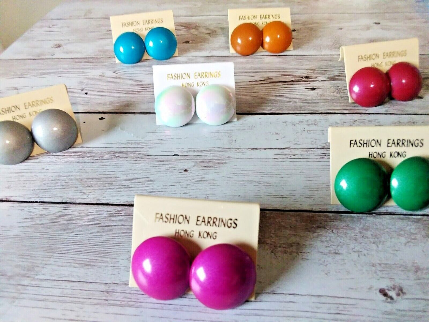 Vintage 1980s Button Style Earrings in All Available Colors