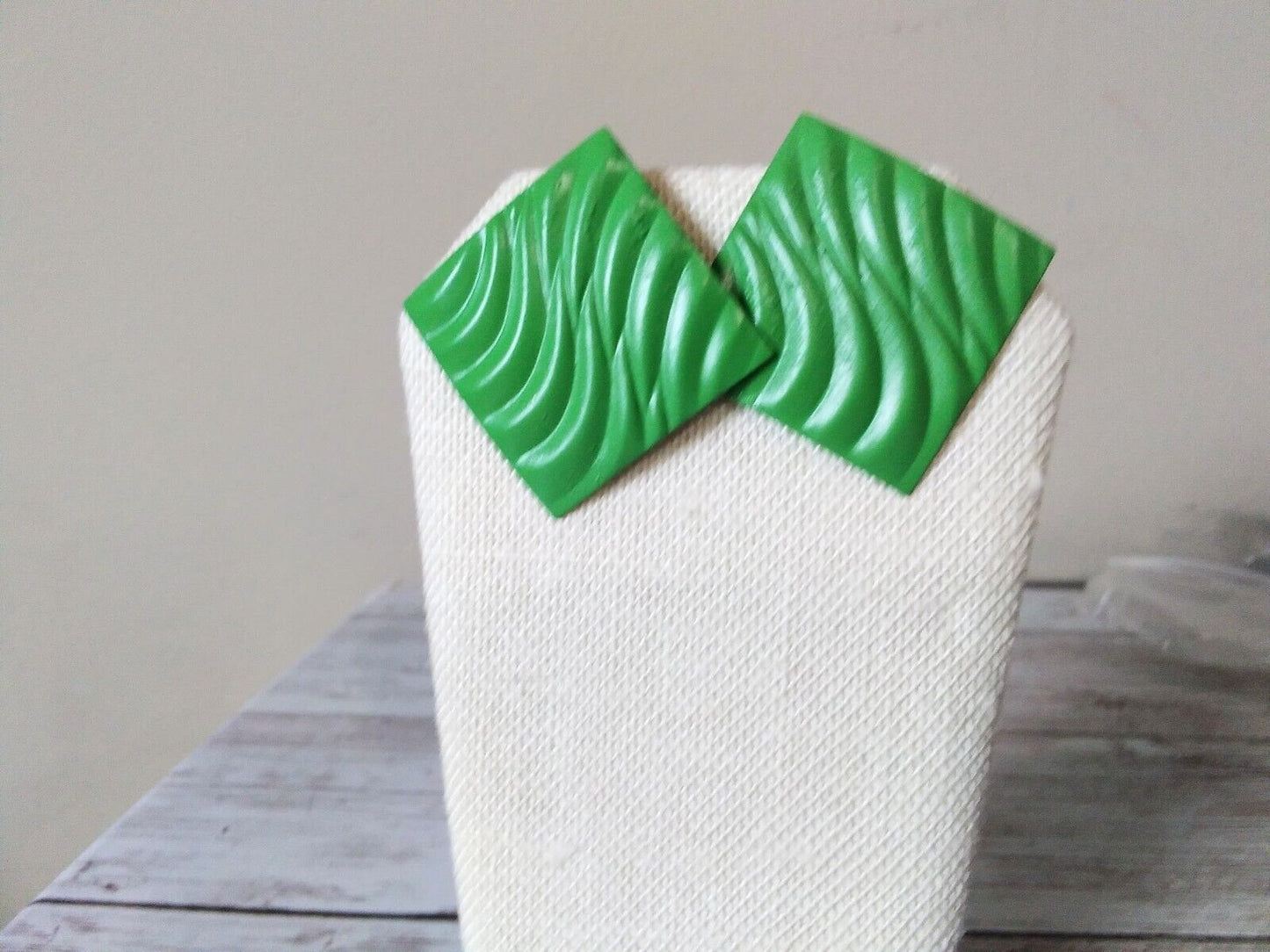 Vintage Square Earrings in Spring Green