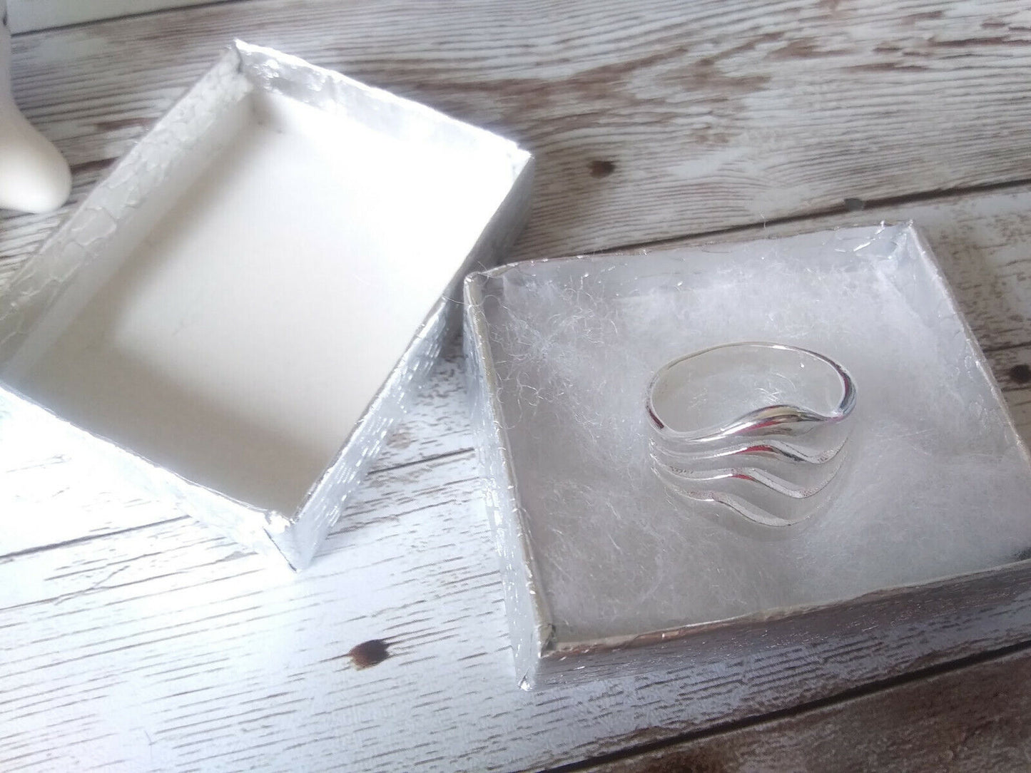 Serenity Waves: Sterling Silver Wave Ring, Size 7.5