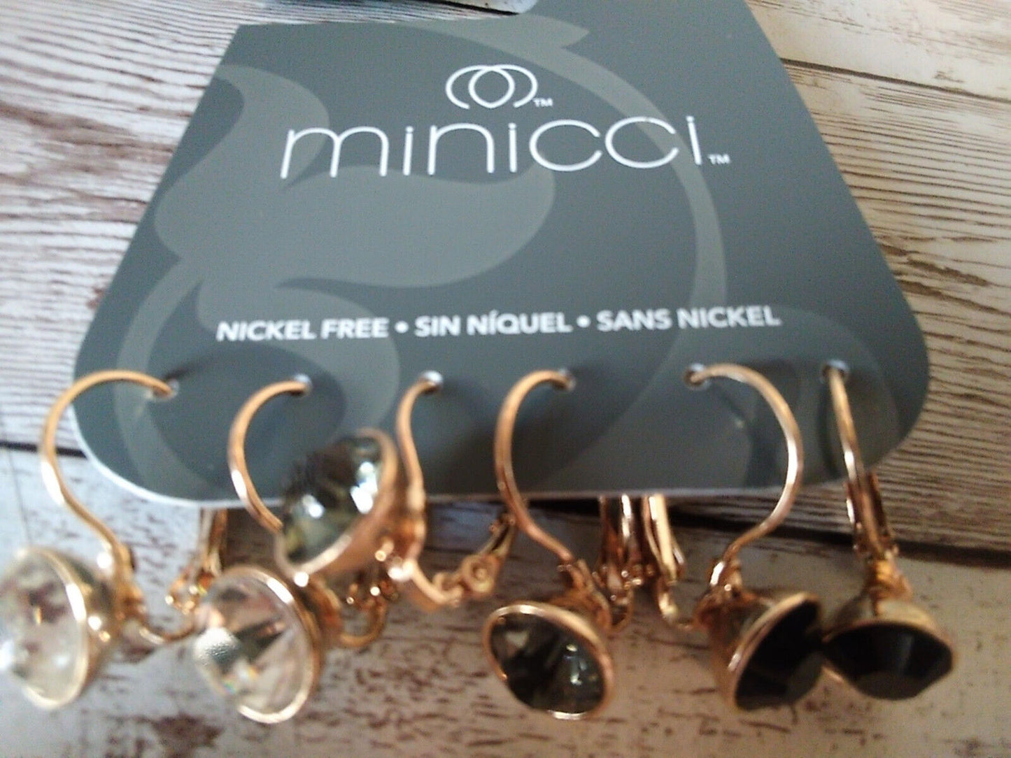 Dreamy Set: Set of 3 Nickel-Free Gold Tone CZ Minicci Hoop Earrings