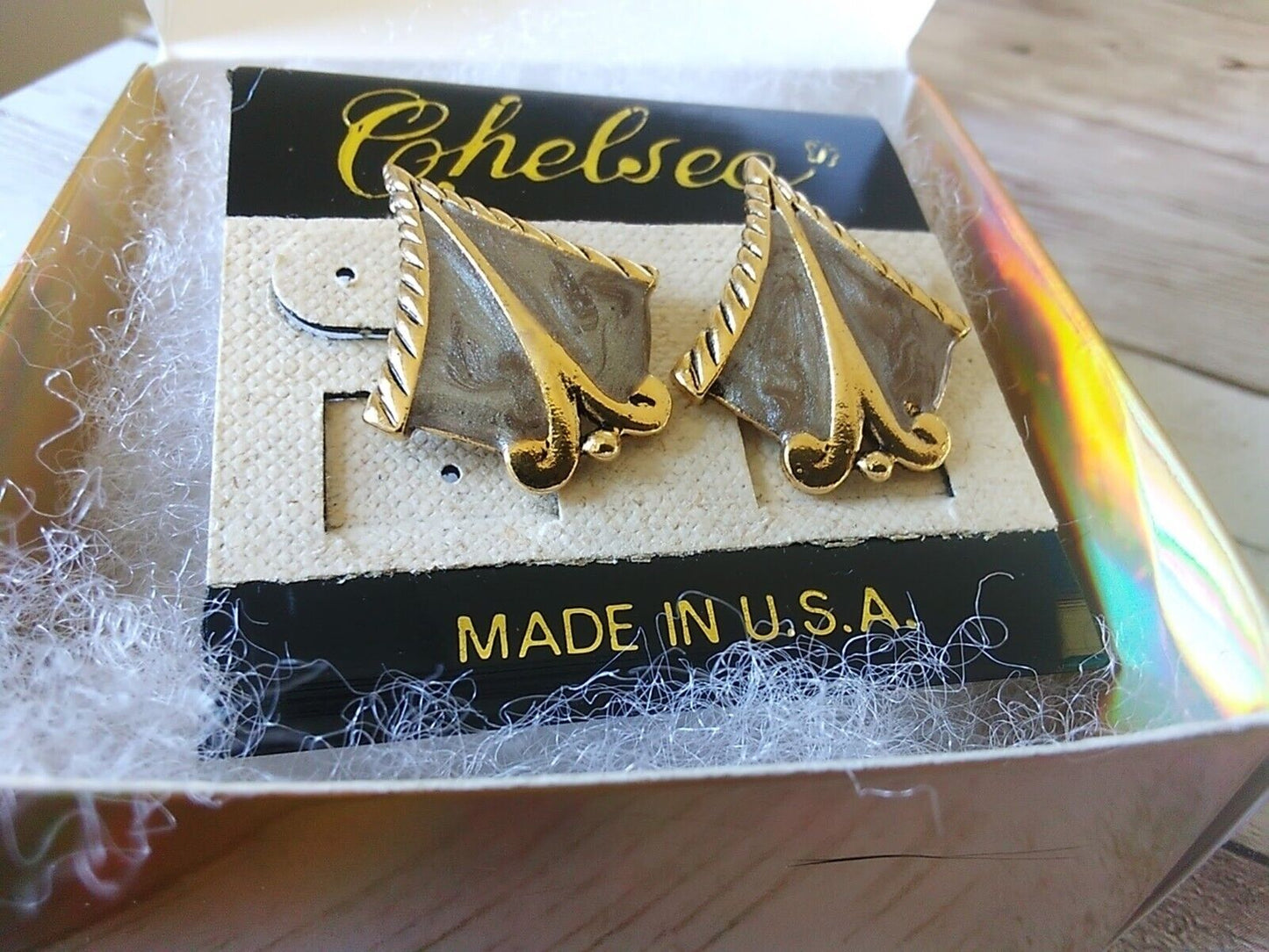 Vintage Vogue: Retro 1980s Regal Silver & Gold Enamel Earrings