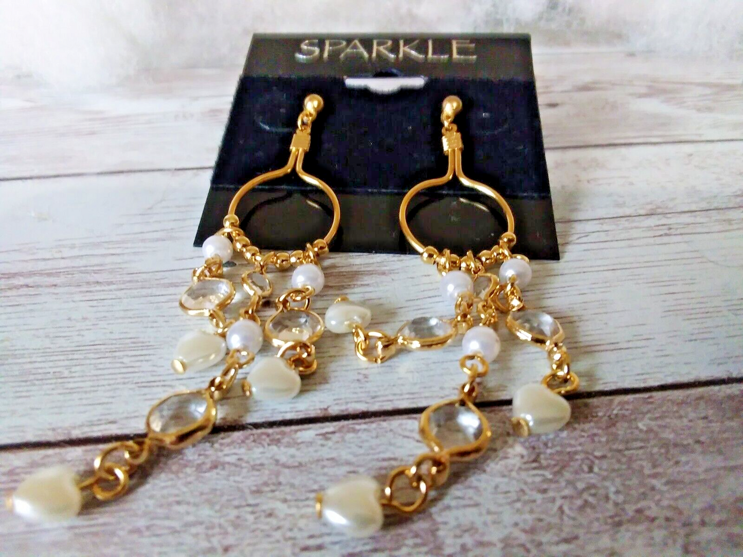 Luminous Gold Plated Celestial Cascade Dangle Earrings