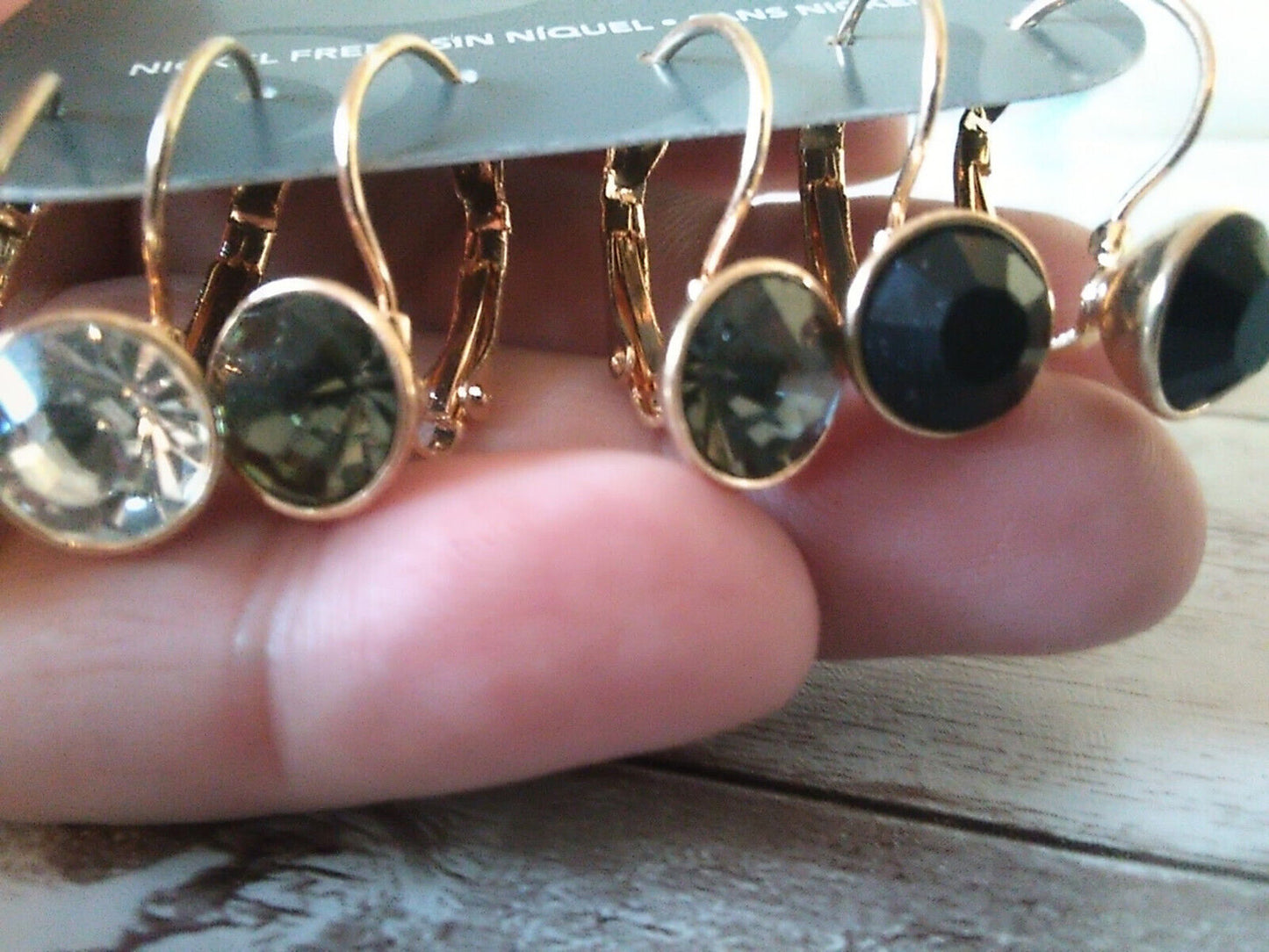 Dreamy Set: Set of 3 Nickel-Free Gold Tone CZ Minicci Hoop Earrings