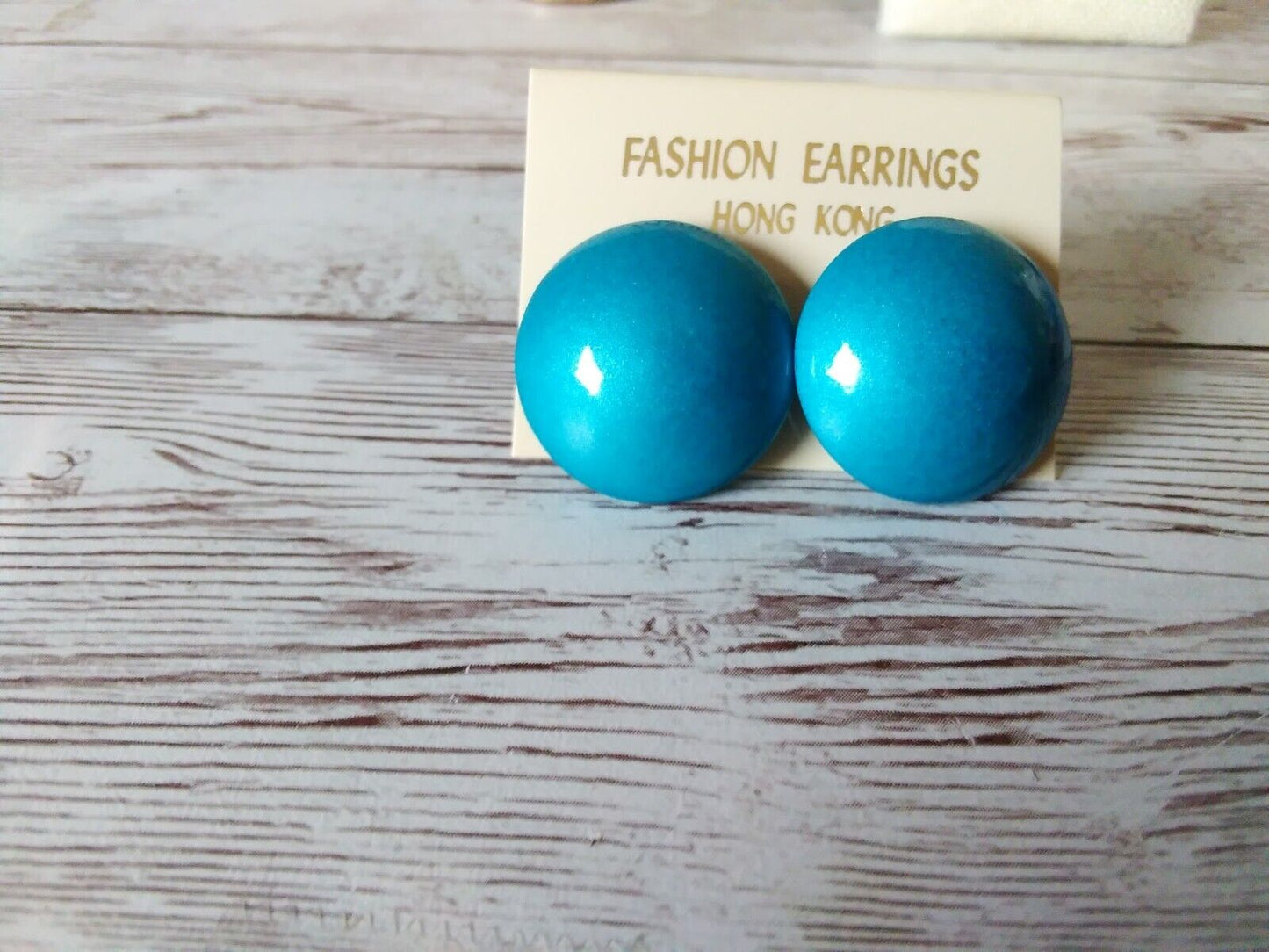 Classic Button Design Earrings - 1980s Vintage