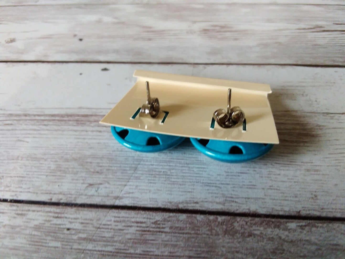 Classic Button Design Earrings - 1980s Vintage