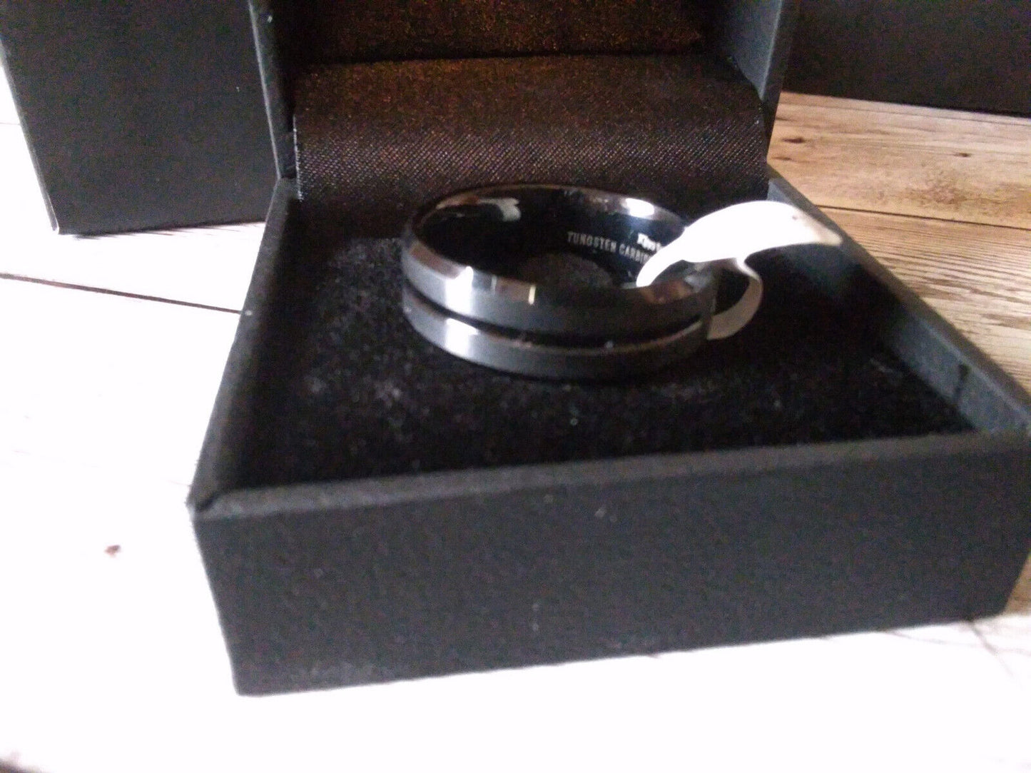 Stylish black tungsten carbide ring for men