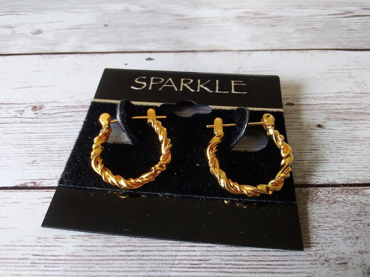 Sumptuous Twist Small Gold Plated Hoop Earrings