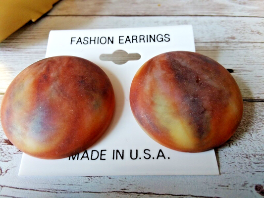 Cosmic Couture 1980s Red Planet Mars Vintage Earrings
