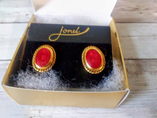 Scarlet Shine Simple Gold Plated Oval Post Earrings