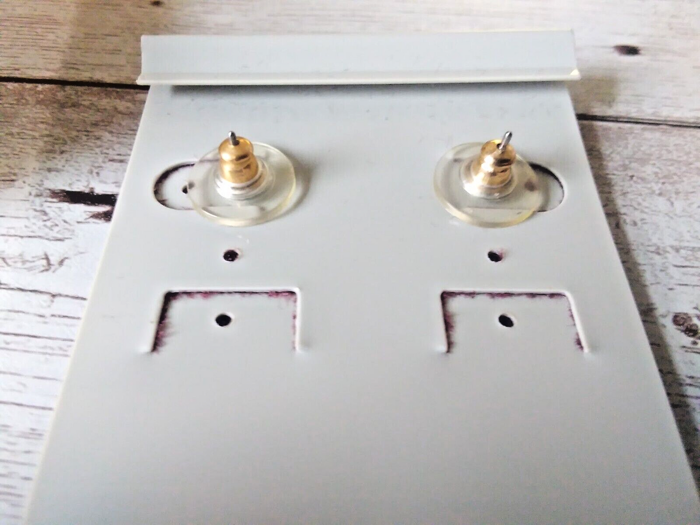 Hypoallergenic red and gold oval earrings with surgical steel posts